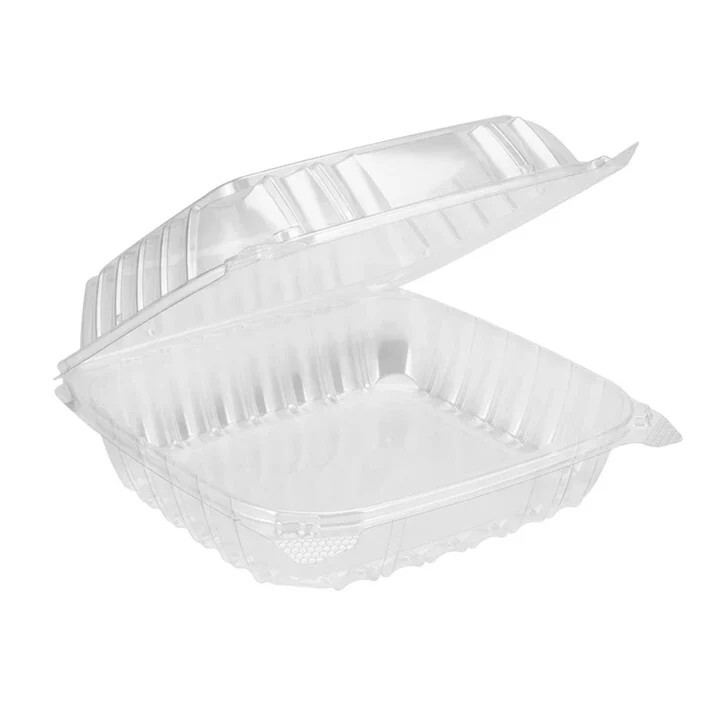 DART [100 Pack] 8″ Containers Clear Hinged Plastic Food Take Out To-Go/Clamshell
