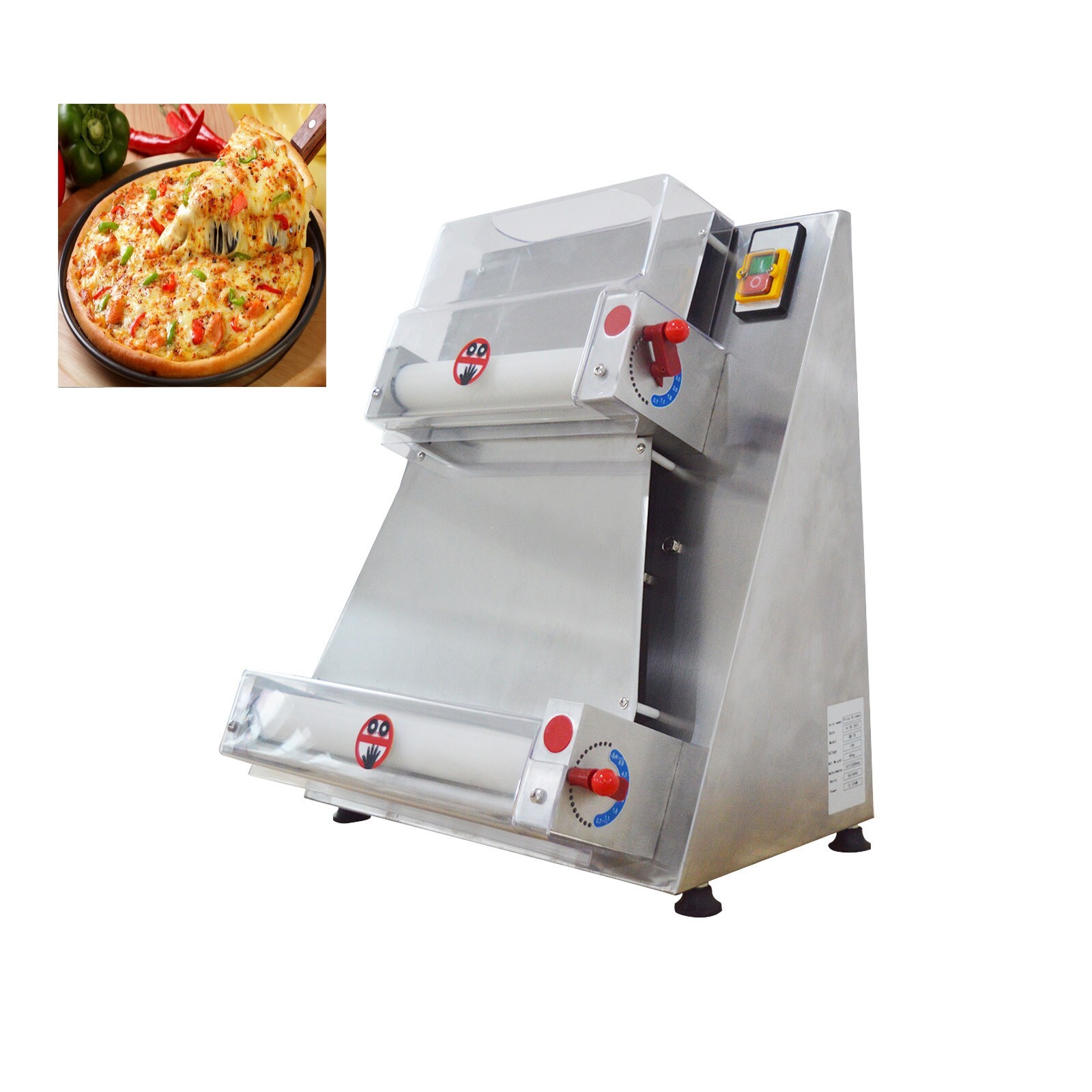 Automatic Pizza Dough Rolling Press Machine 370W Stainless Steel 110V