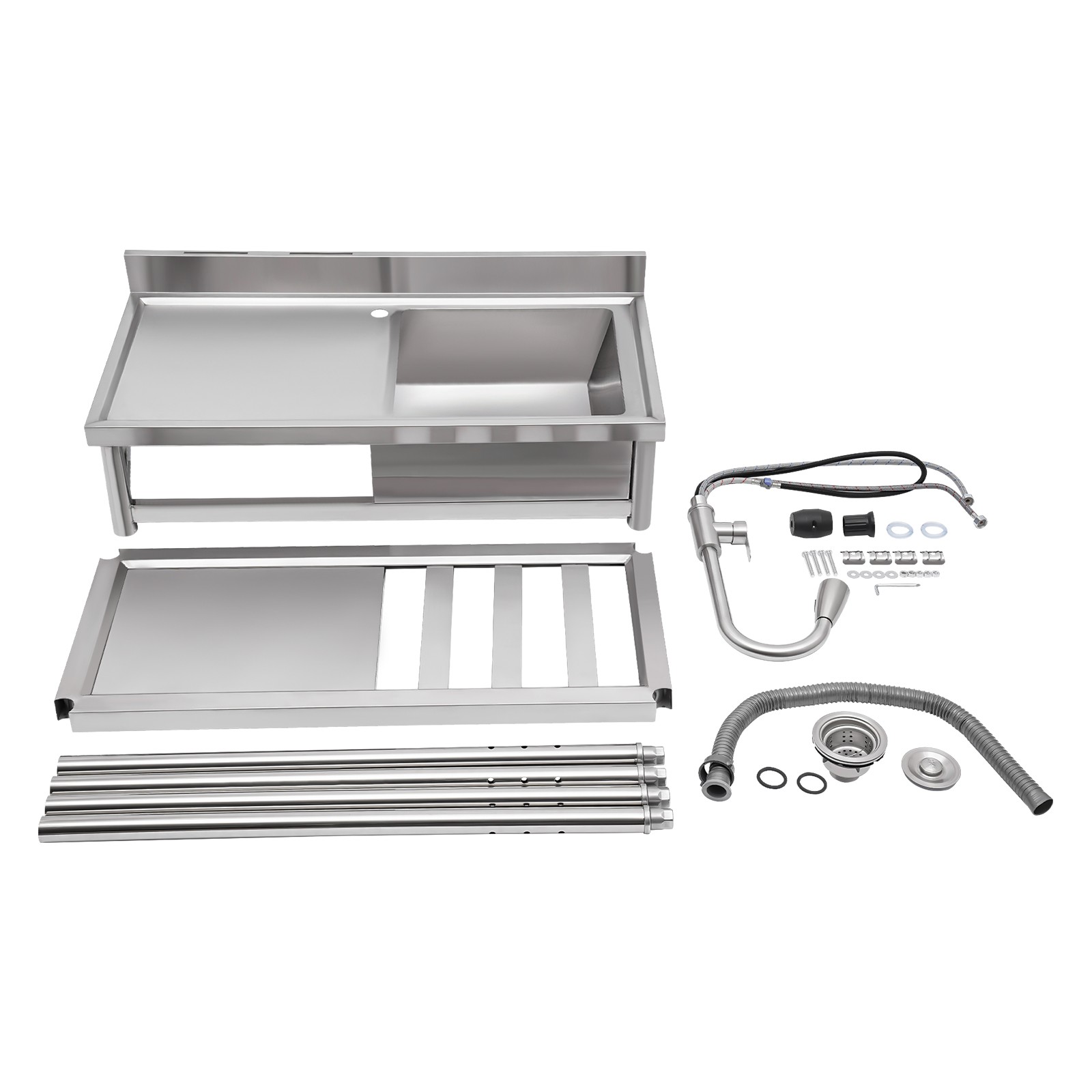 39*20*39″ Commercial Sink Stainless Steel Utility Sink Freestanding Single Bowl