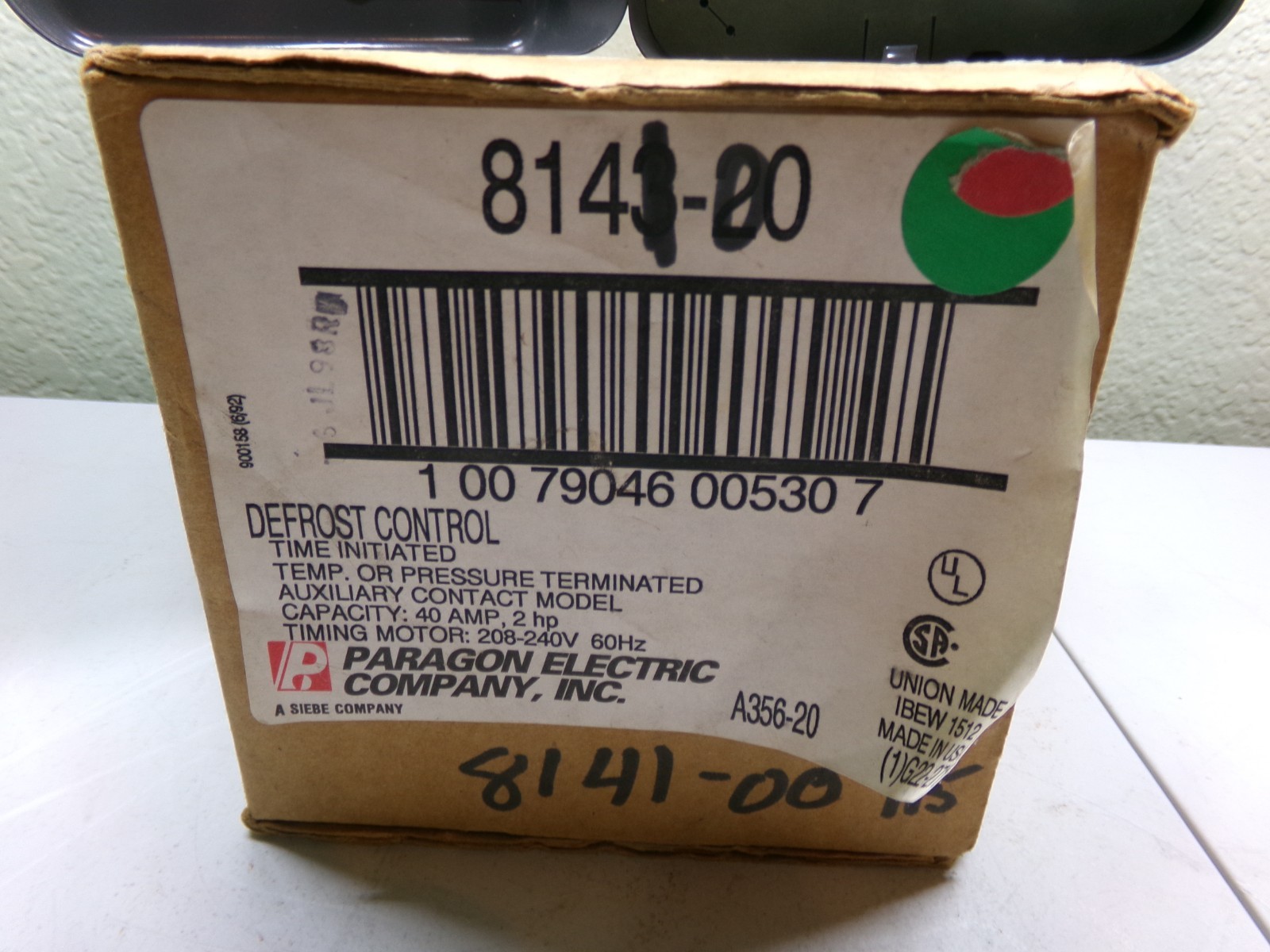 PARAGON 8141-00 DEFROST CONTROL TIME INITIATED TEMP /PRESSURE TIMER