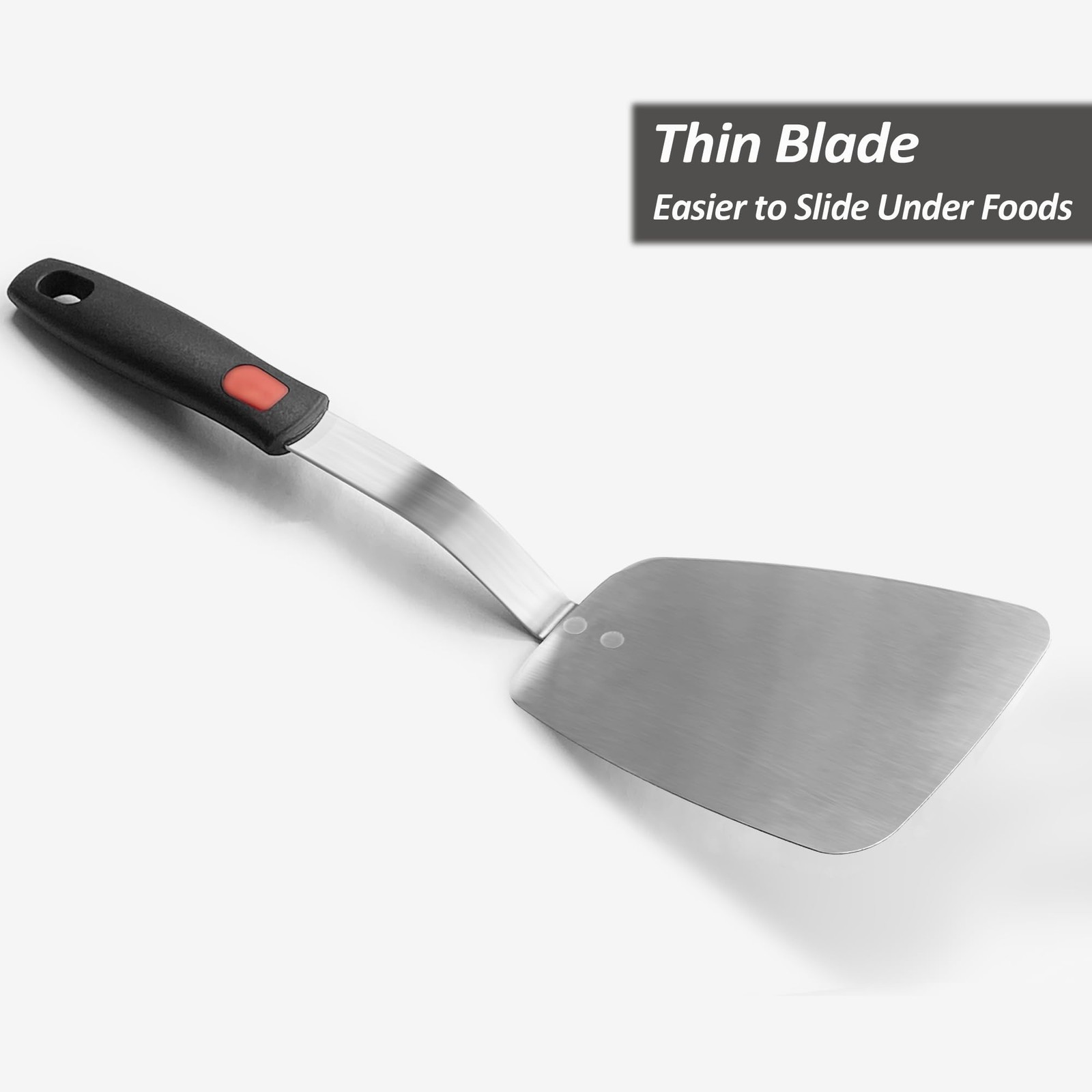 Stainless Steel Flexible Spatula Solid Turner, XiaoZu Thin X’ Large, Sliver