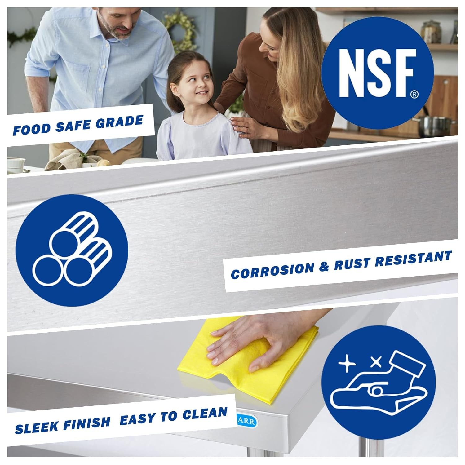Stainless Steel Stainless Steel Prep, NSF Metal Commercial SS