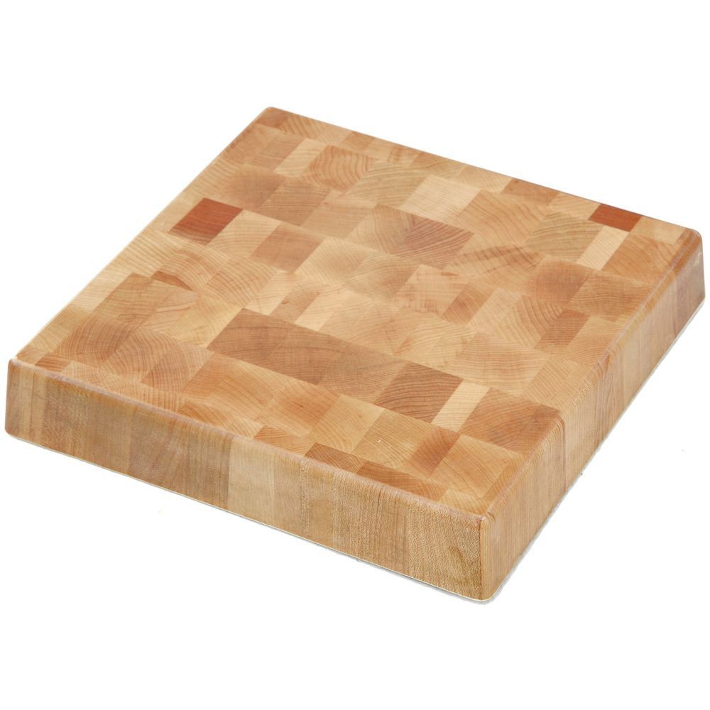 HUBERT Display Riser Butcher Block Melamine Bamboo – 12″ L x 12″ W x 2″ H