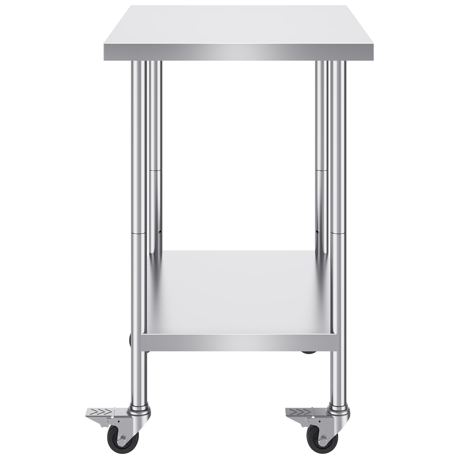 VEVOR Stainless Steel Work Table Commercial Prep Table 24×30 Inch With 4 Casters