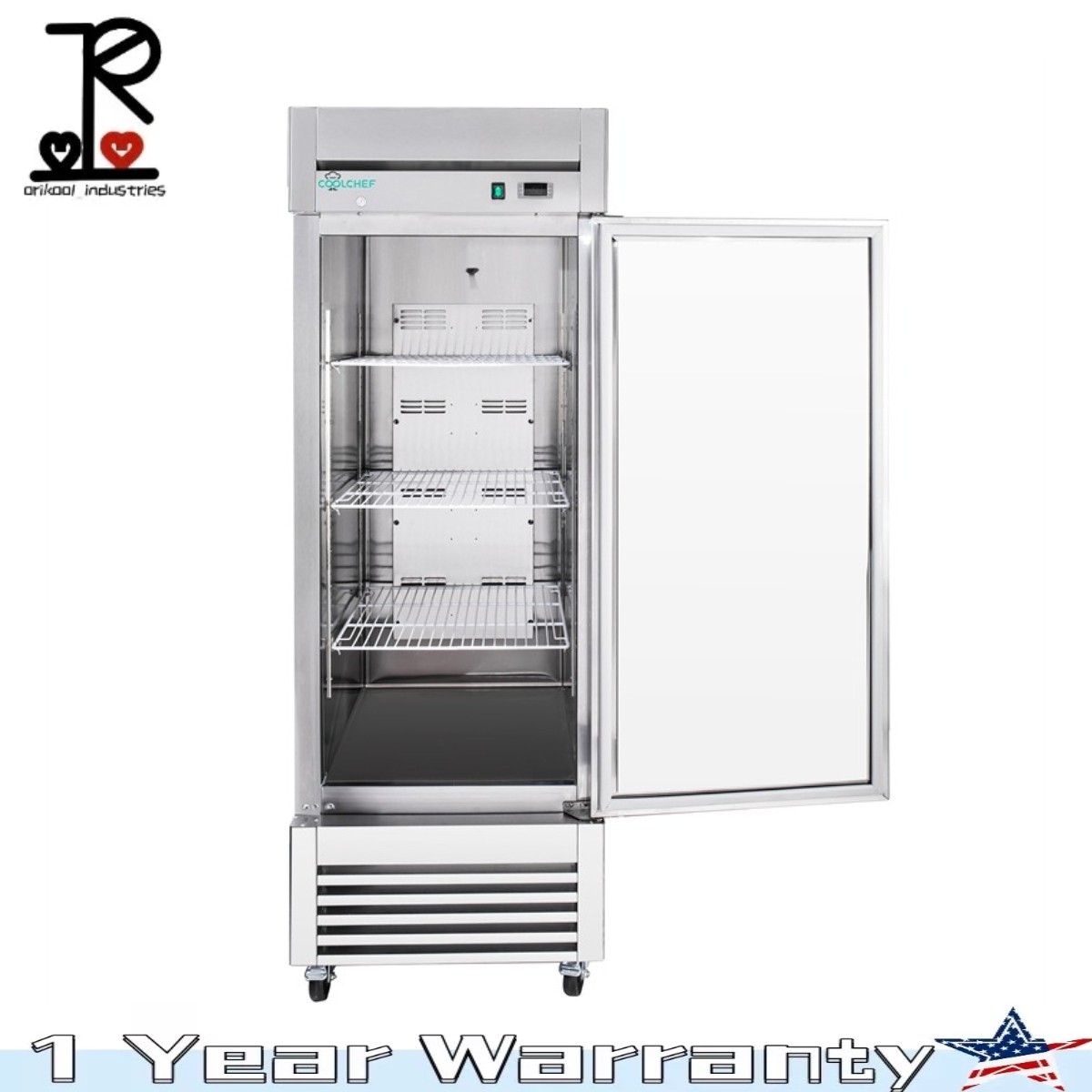 27″ Reach-In Commercial Refrigerator Digital Thermostat NSF Certified 23 Cu. Ft