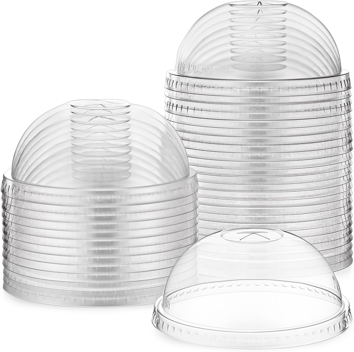 50 Pcs Clear Plastic Lids Disposable Coffee Cups Dome Fits 12-24 oz Plastic Cup