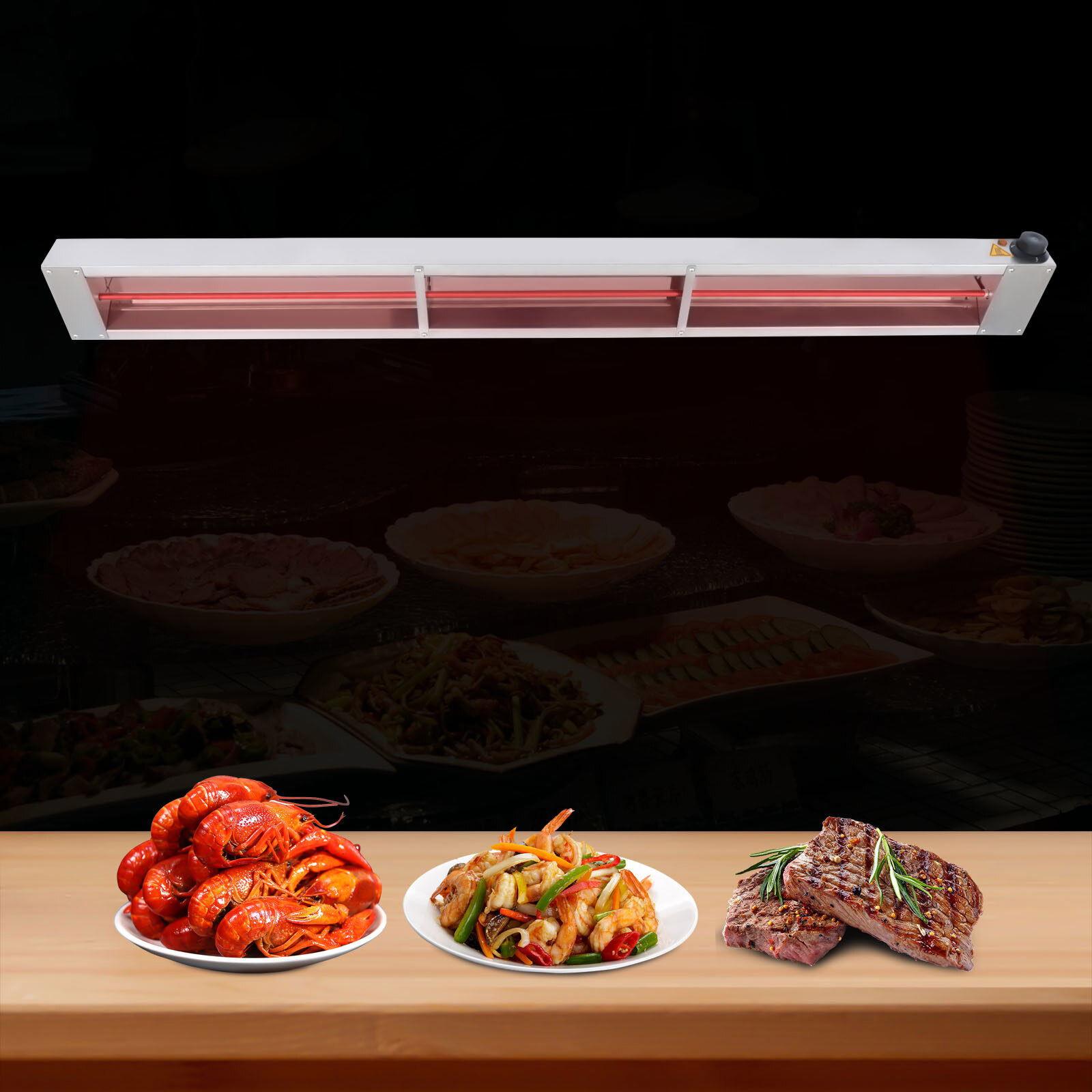 60 Inch Commercial Restaurant Food warming Lamp Strip Warmer Calrod Food Heater