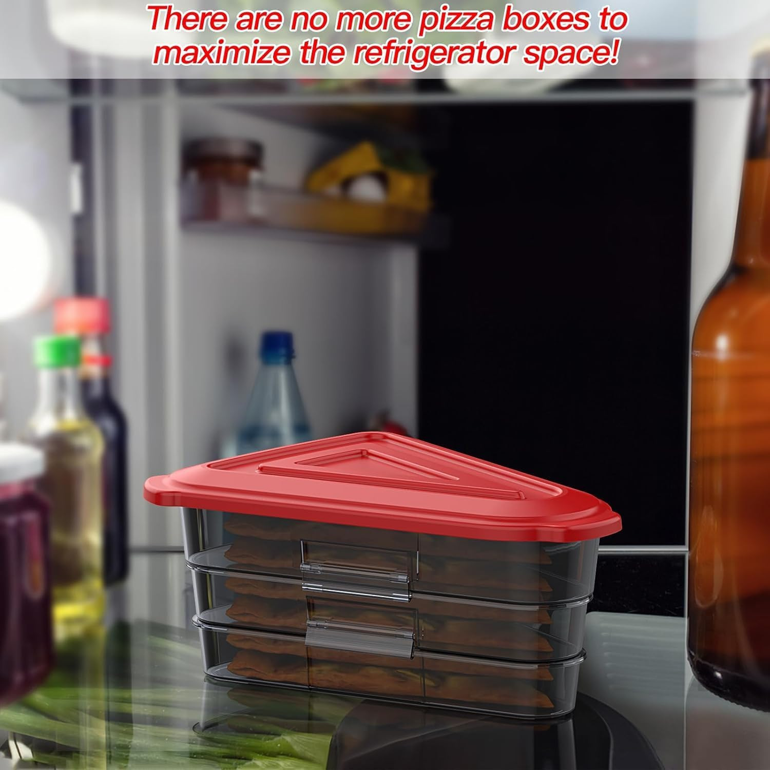 Pizza Storage Container, Expandable Pizza Slice Container, Reusable Pizza Pan Pi