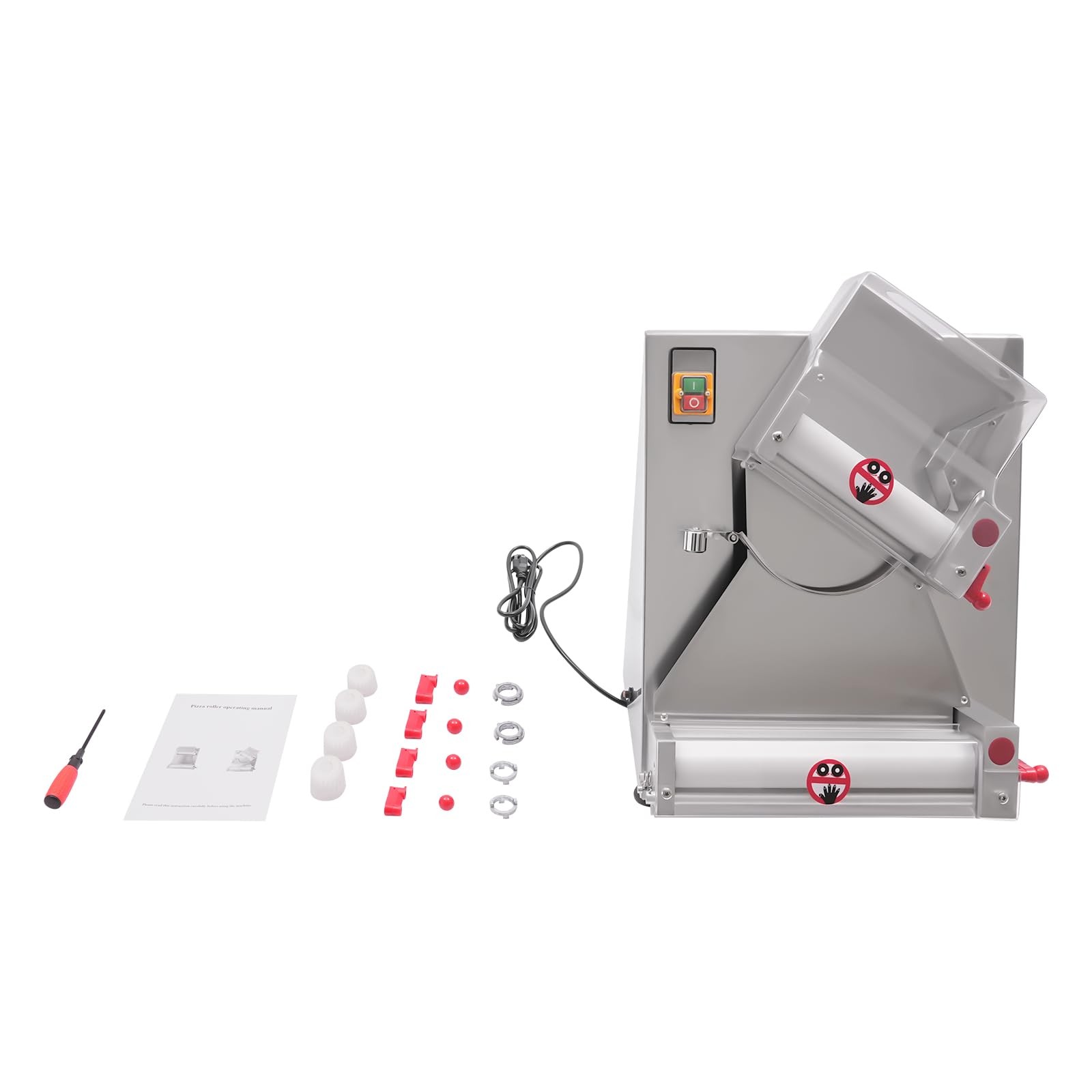 370W Pizza Dough Sheeter 0.03-0.21in Adjustable Stainless Steel 110V