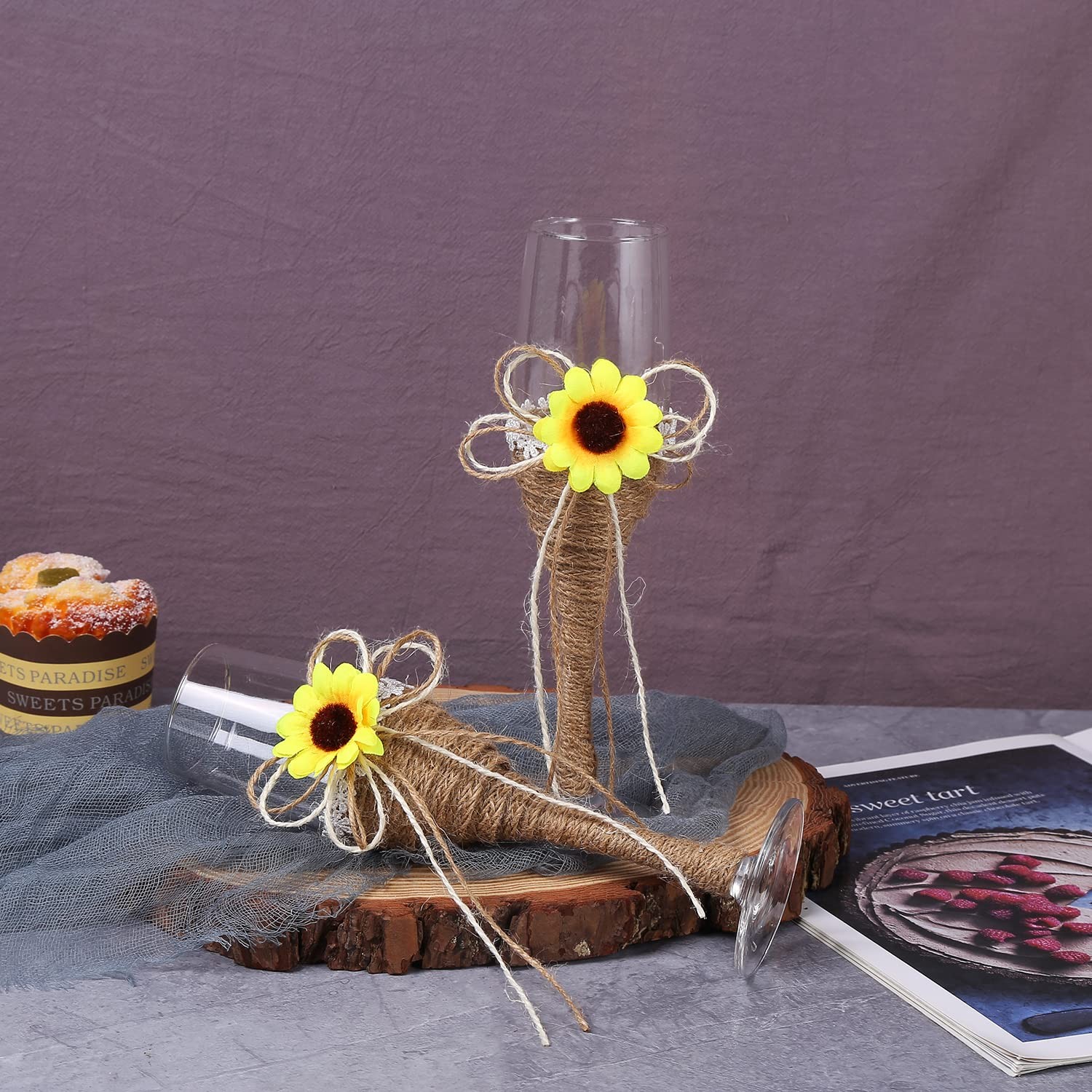 Tang Song Cake Knife And Server Champagne Glasses Sets Resin Plastic Handle