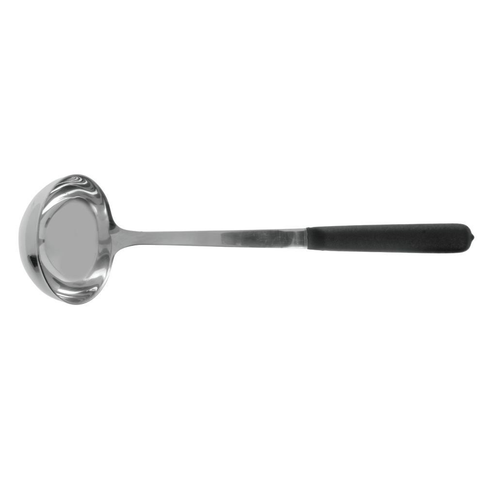 HUBERT 4 Oz Soup Ladle Stainless Steel with Hollow Non-Slip Silicone Handle –