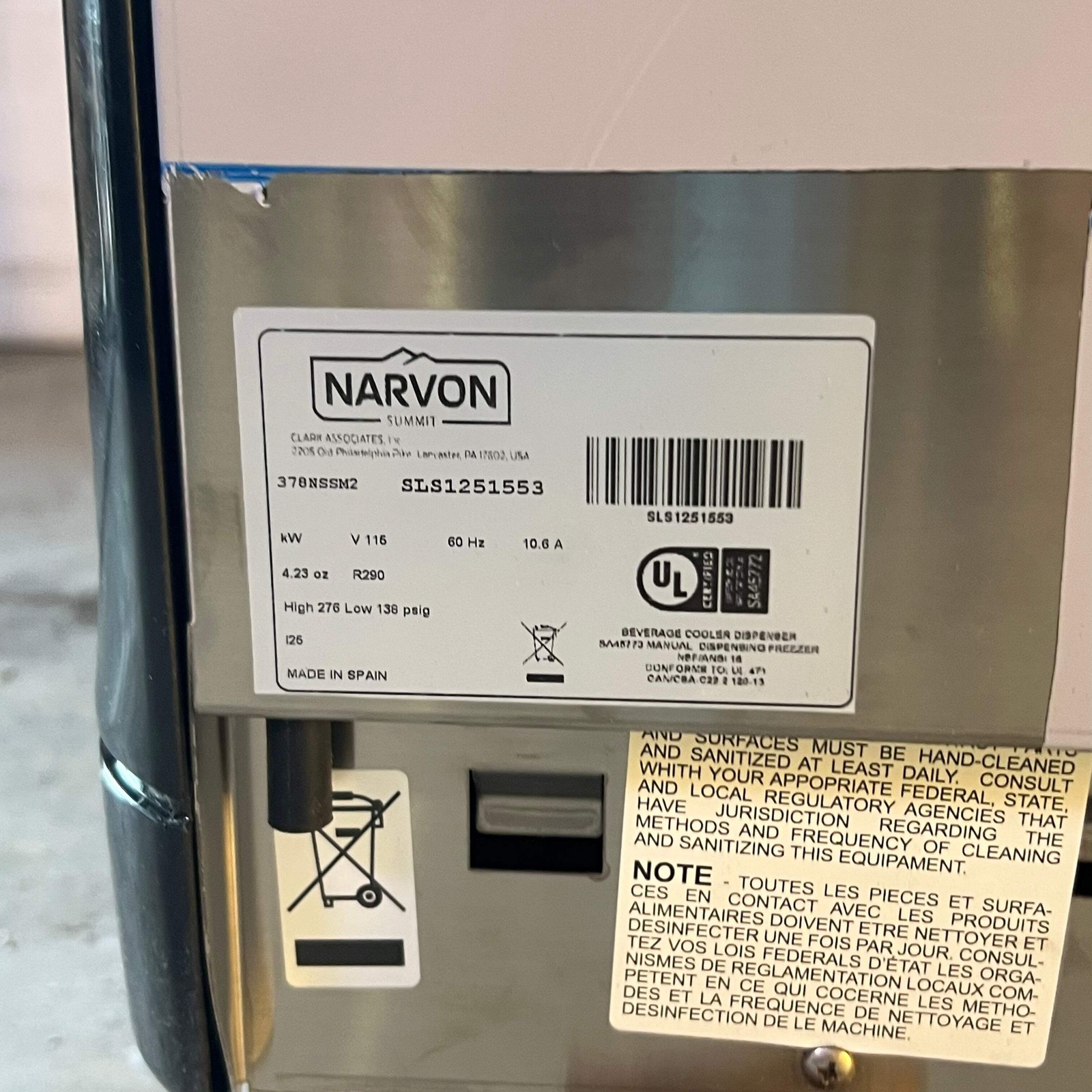 NARVON Double Pourover Granita Slushy Frozen Beverage Machine 1100W 378NSSM2