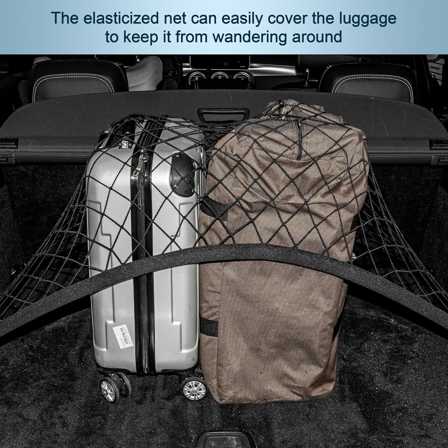 Pickup Cargo Net 120x120cm – Spandex 1-Layer +4 Plastic Hooks for Hauling