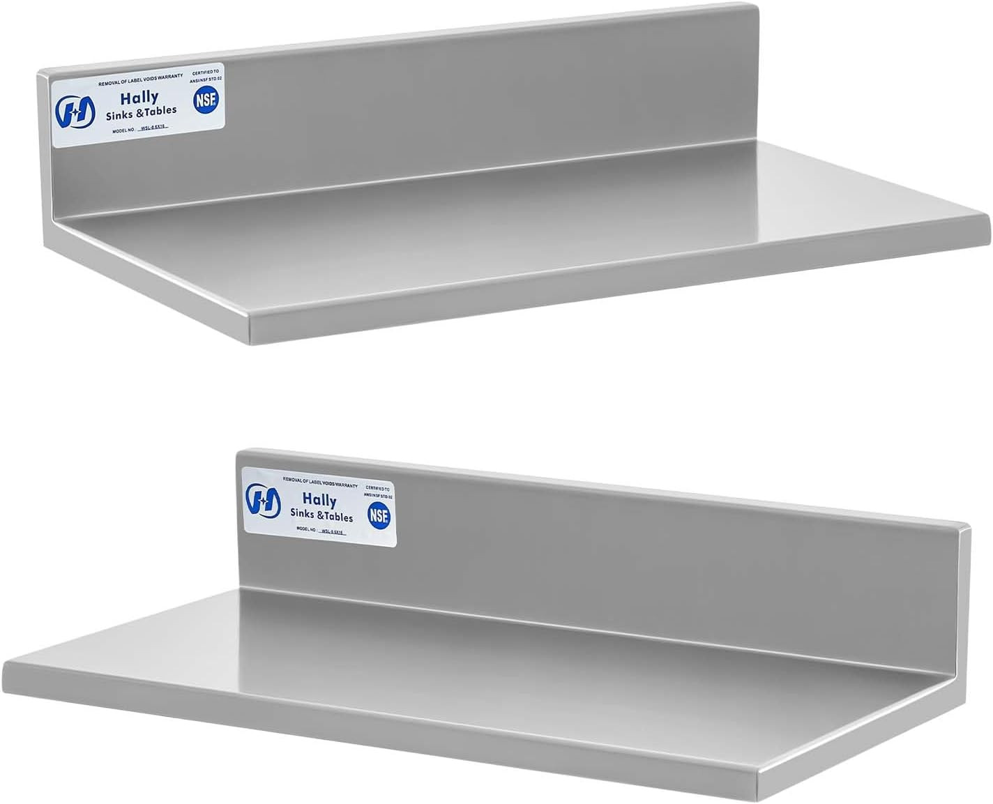 HALLY Stainless Steel Wall Shelf 8.6 X 16 Inches 44 Lb, NSF Commercial Heavy Dut