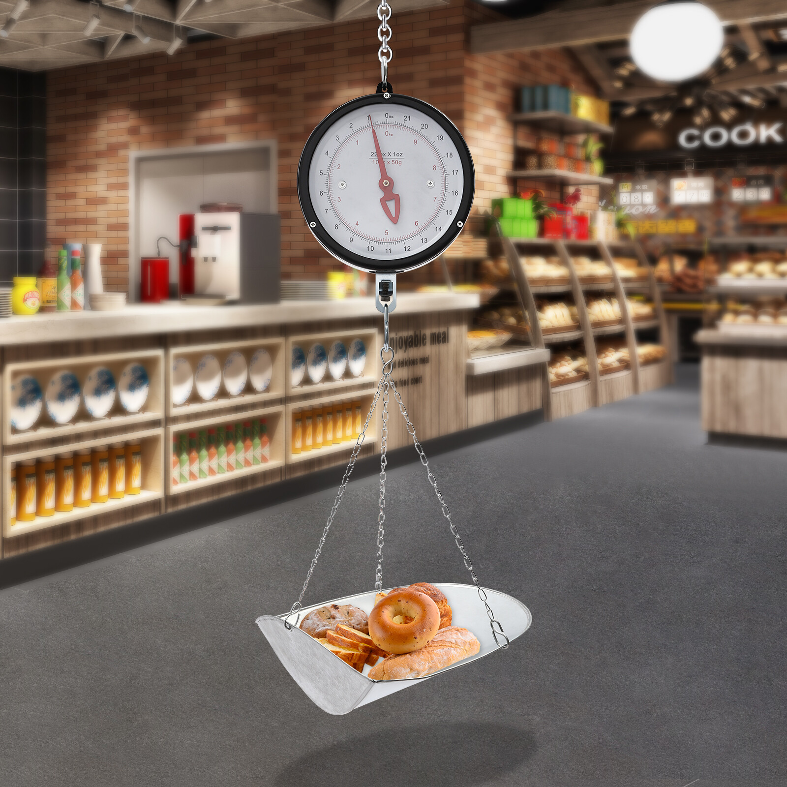 Circular Supermarkets Hanging Scale Double-sided Dial Hanging Scale 10kg/22lbs