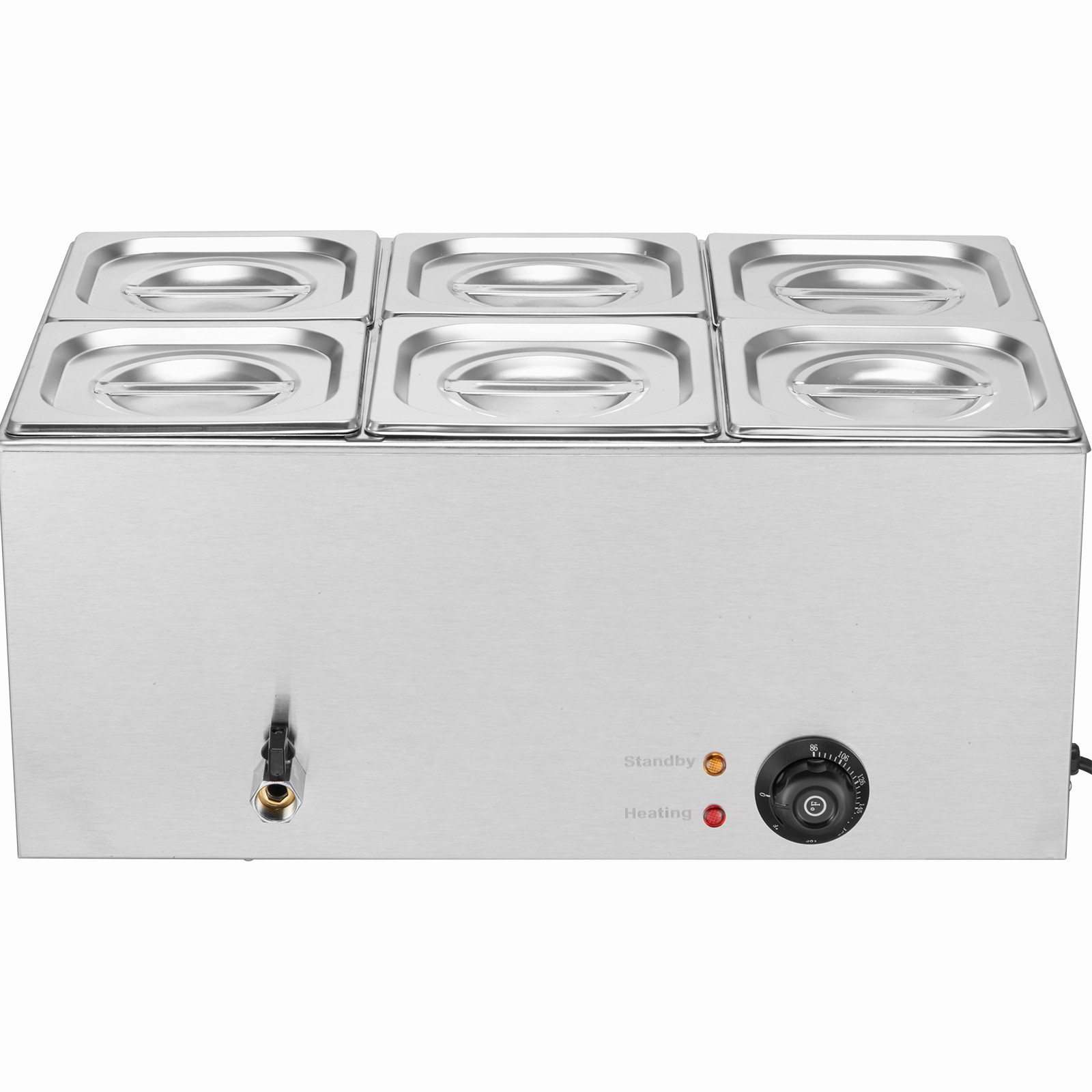 Commercial Food Warmer 6-Pan Countertop Buffet Bain Marie Electric Steamers
