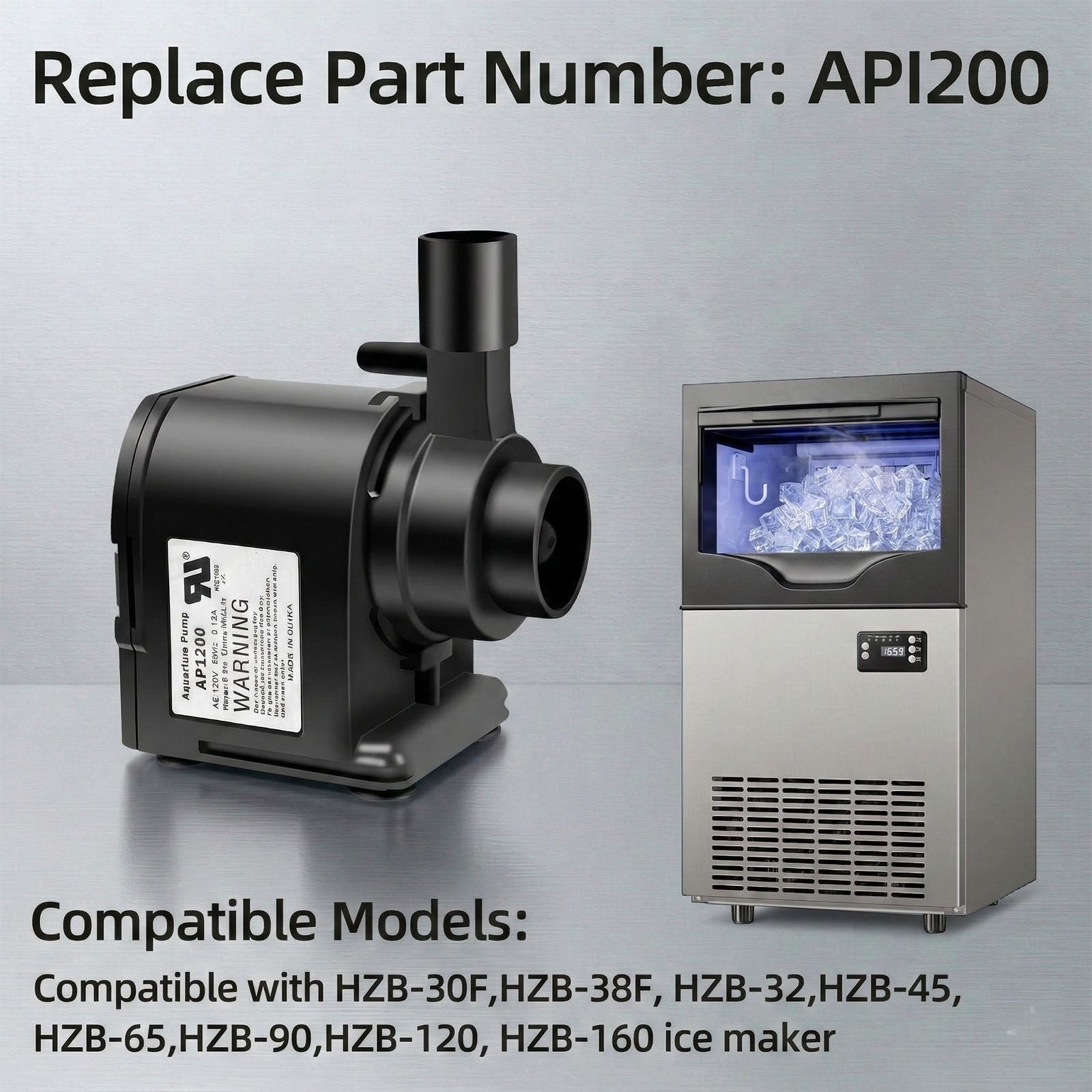 Commercial Ice Maker Water Pump 120V, Upgraded Submersible Pump for HZB Models