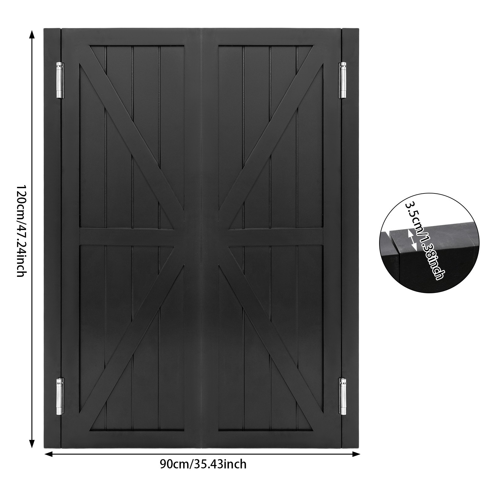 Wooden Partition Door 1*Pair Half-waist Partition Doors with Hinges for Entrance
