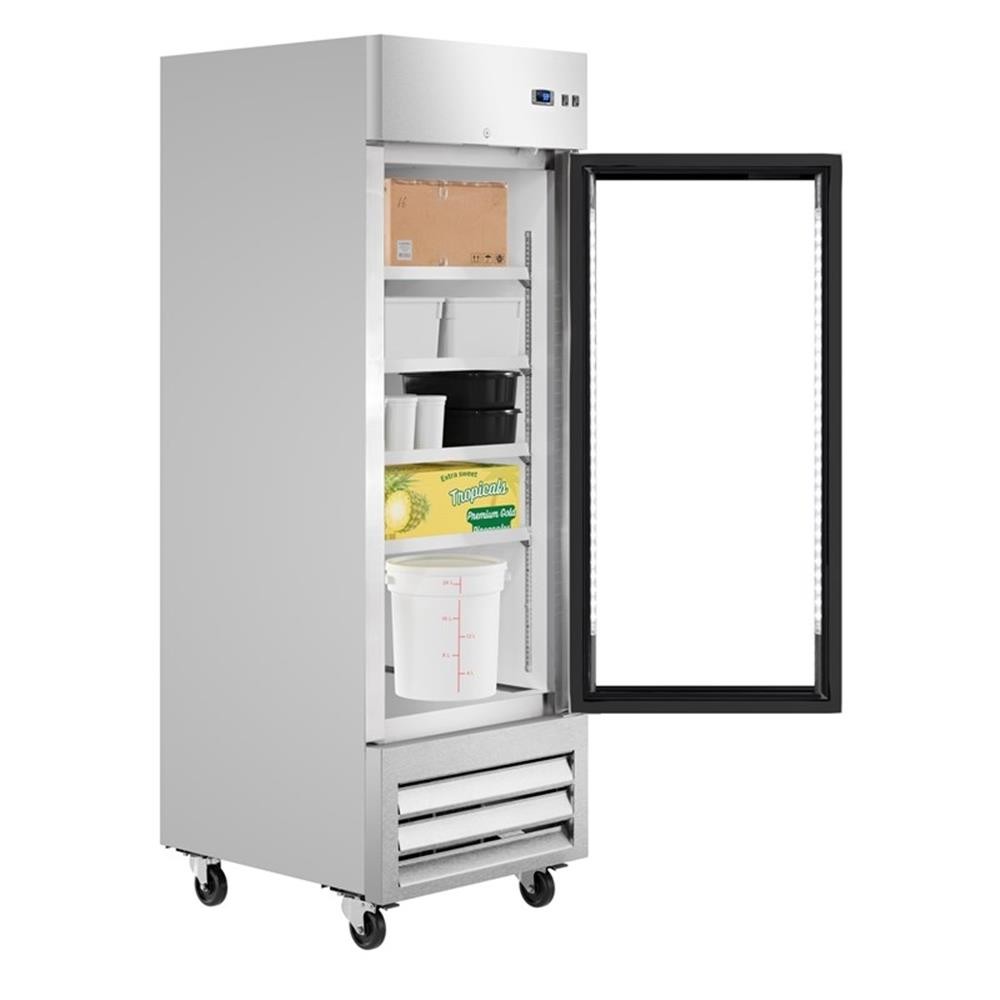 Pemberly Row 27″ Commercial One Glass Door Convertible Reach-In Refrigerator