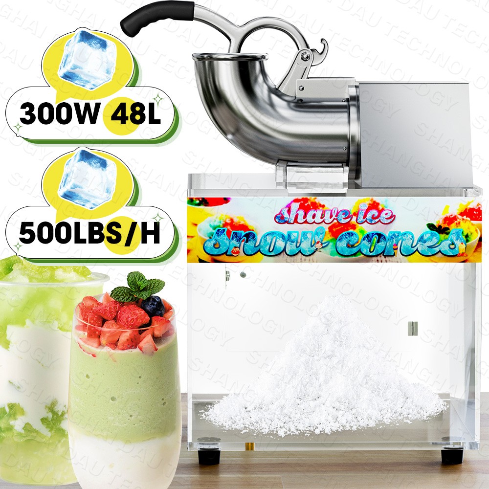 VNN 48L 500 LBS/H Commercial Snow Cone Machine Electric Ice Shaver Ice Crusher