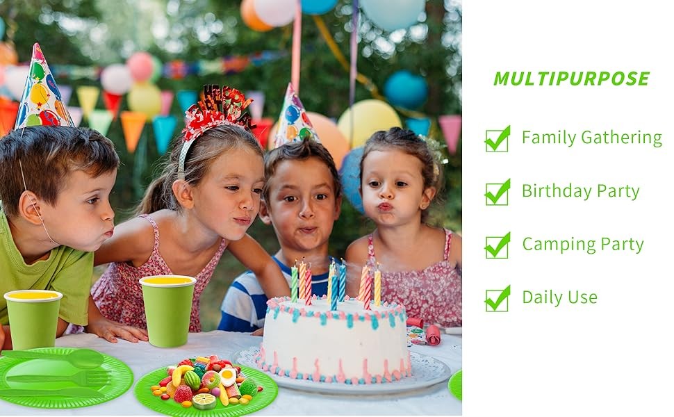210pcs green Plates And Cups Party Supplies -Green Party Plates Plastic