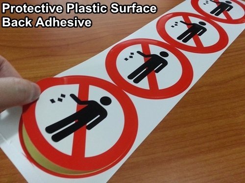 4 Pack NO LITTER Window Door Wall Stop Garbage Sign 4» Dia Decal Sticker