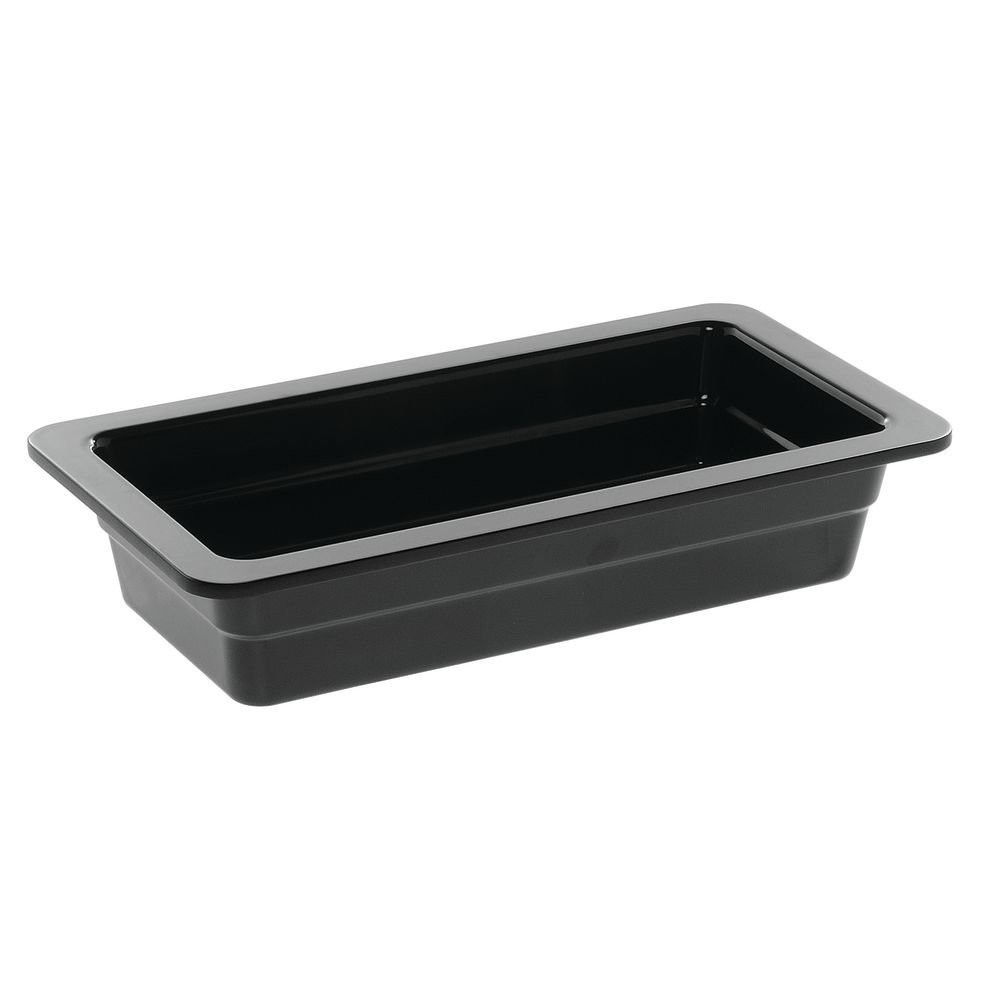 HUBERT® Serving Bowl Display Bowl 1/3 Size Black Melamine – 12 1/2 L x 6 3/4 W x