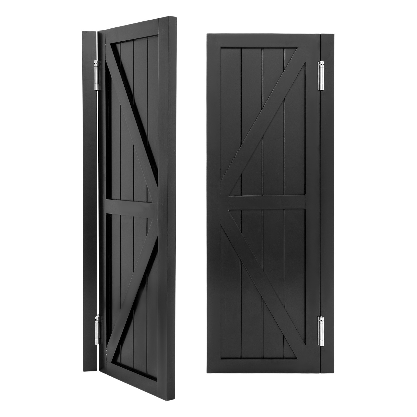 Wooden Partition Door 1*Pair Half-waist Partition Doors with Hinges for Entrance