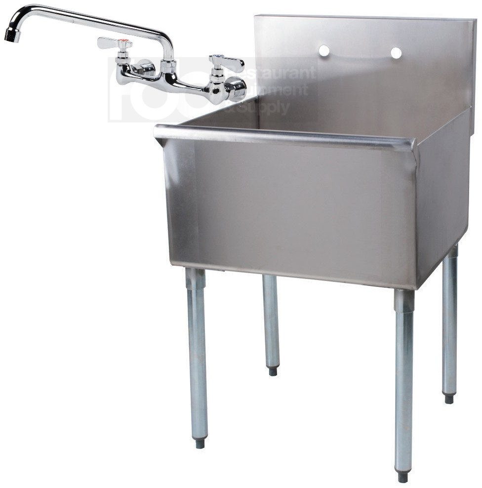 24″ x 24″ x 14″ WITH FAUCET Stainless Steel Commercial Utility Sink Prep Laundry