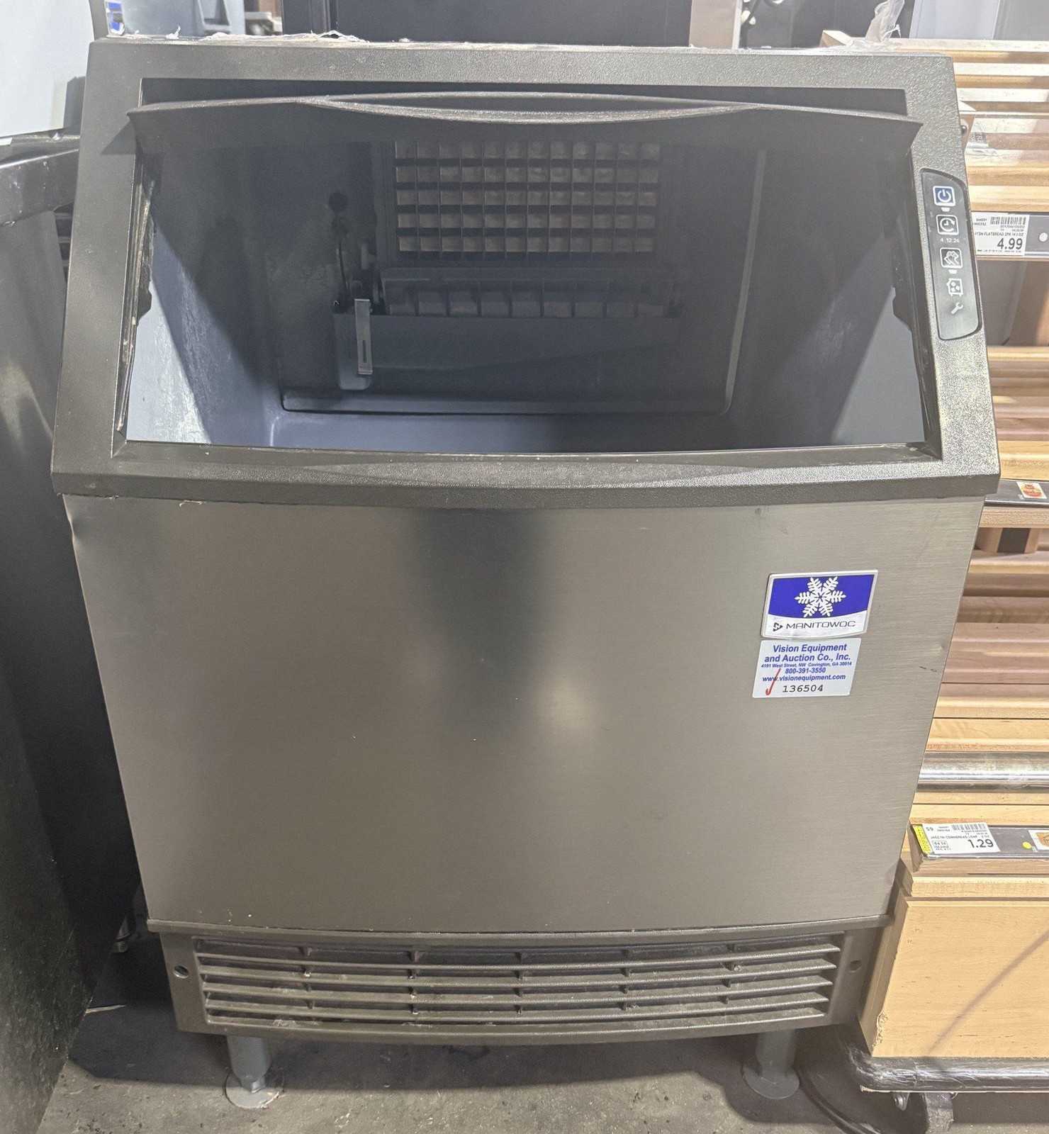 2018 MANITOWOC UDF0140A-161B 26″ AIR COOLED FULL DICE ICE MACHINE MAKER W/ BIN