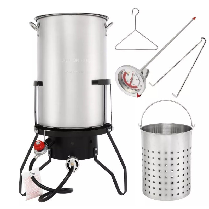 Karl Home 50QT Single Burner High Pressure Propane Turkey Fryer, 54,000 BTU