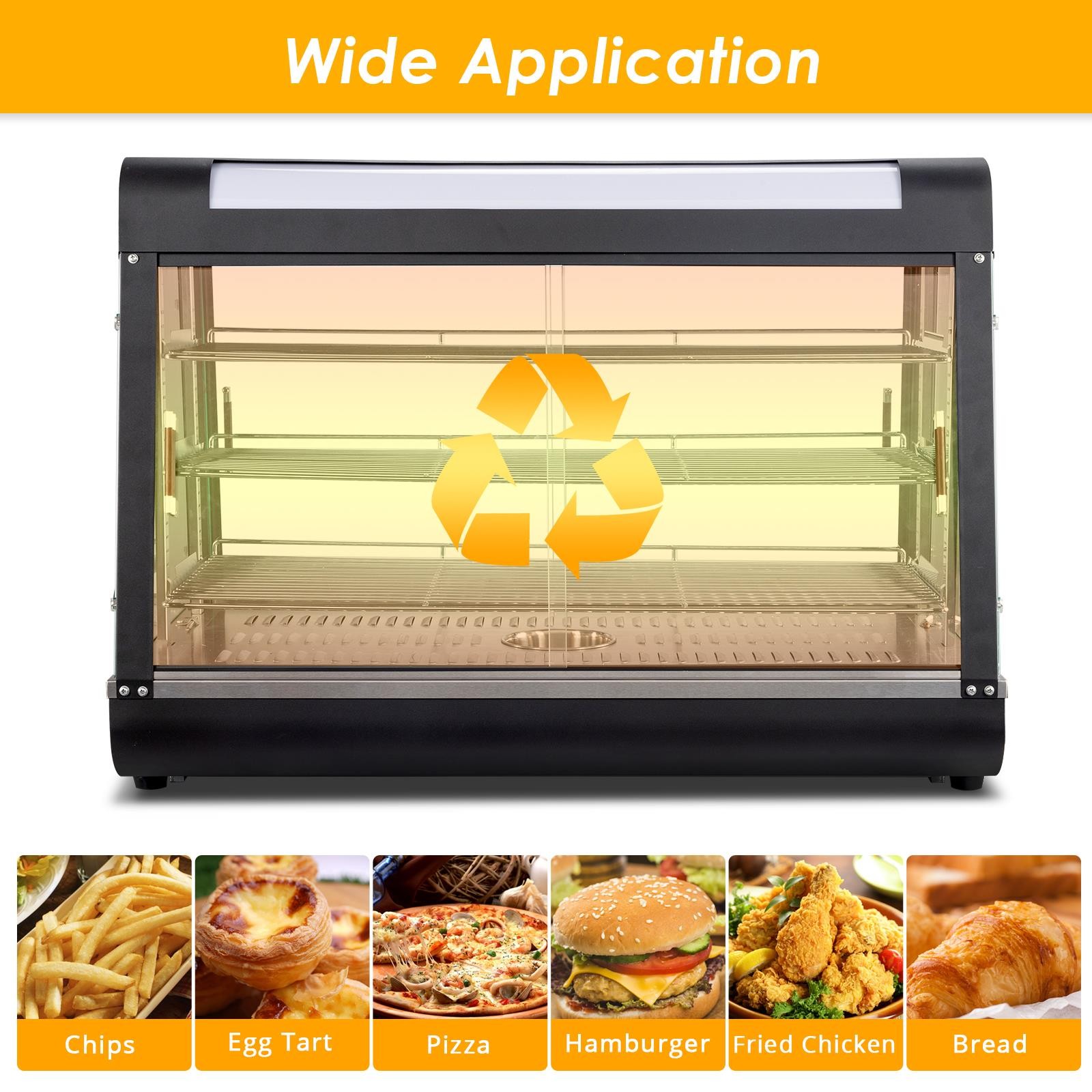 3 Tier 35″ Electric Food Warmer Display Case Commercial Pizza Hamburger Showcase
