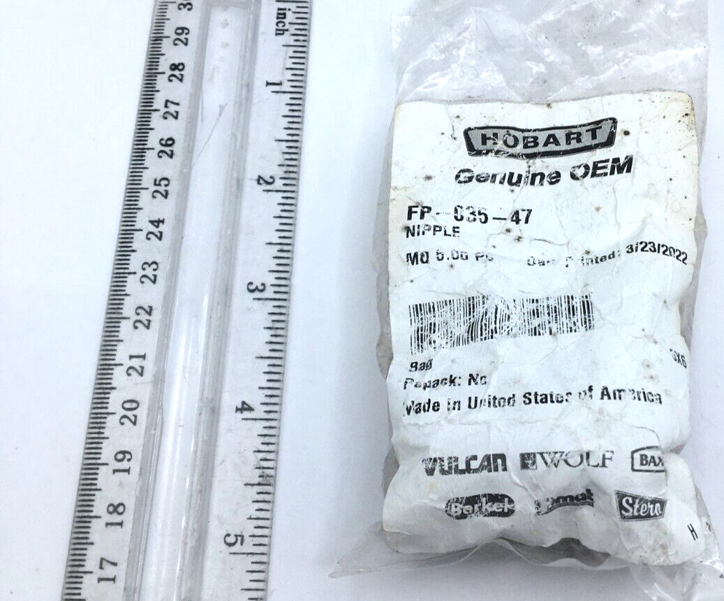 Hobart, Vulcan Hart Lot of 5 Nipple 3/8″x1.25″ Steel New