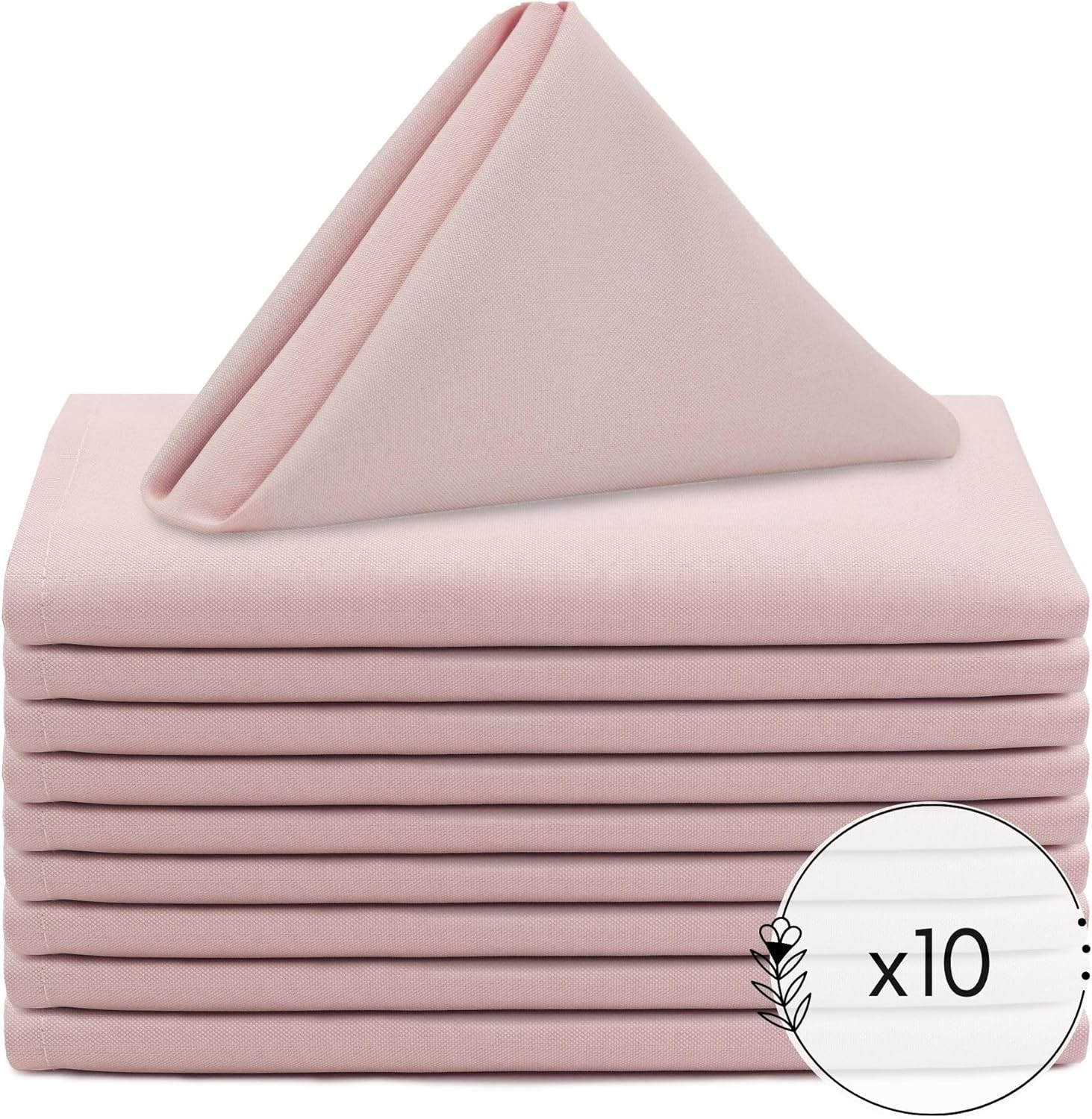 Your Chair Covers – 10 Pack 20 Inch Blush Cloth Polyester Napkins – Washable