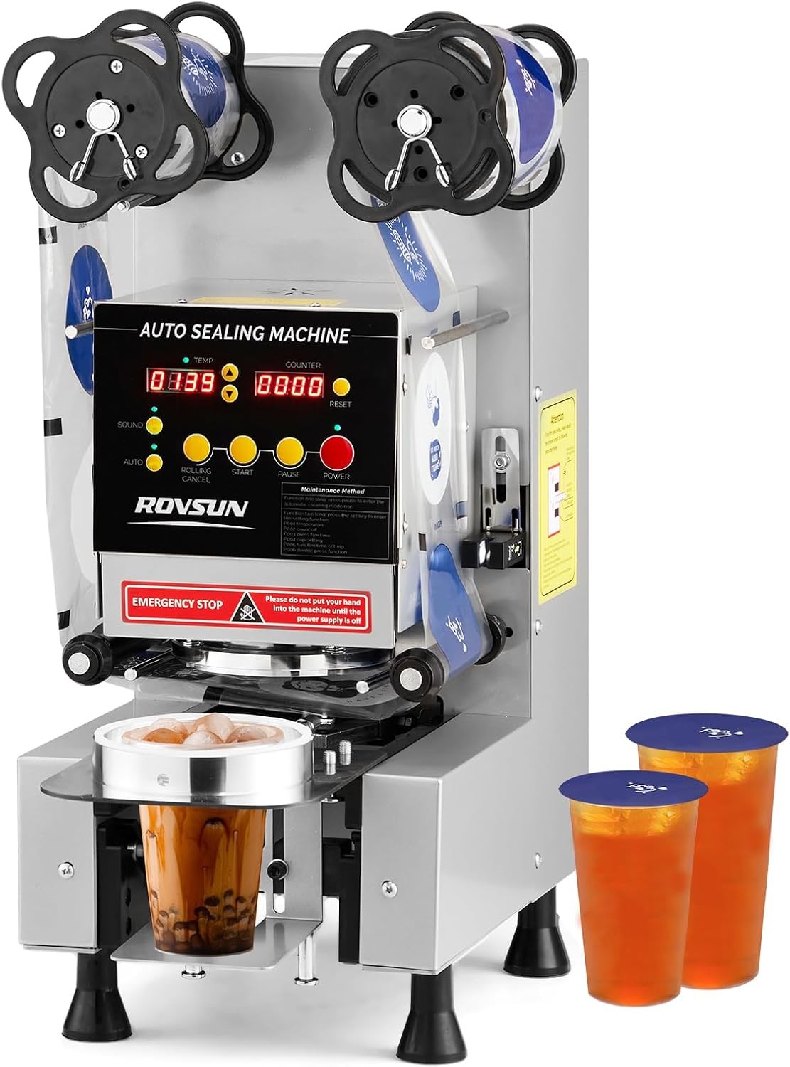 Full Automatic Cup Sealer Machine 500-600 Cups/H Electric Cup Sealing Machine