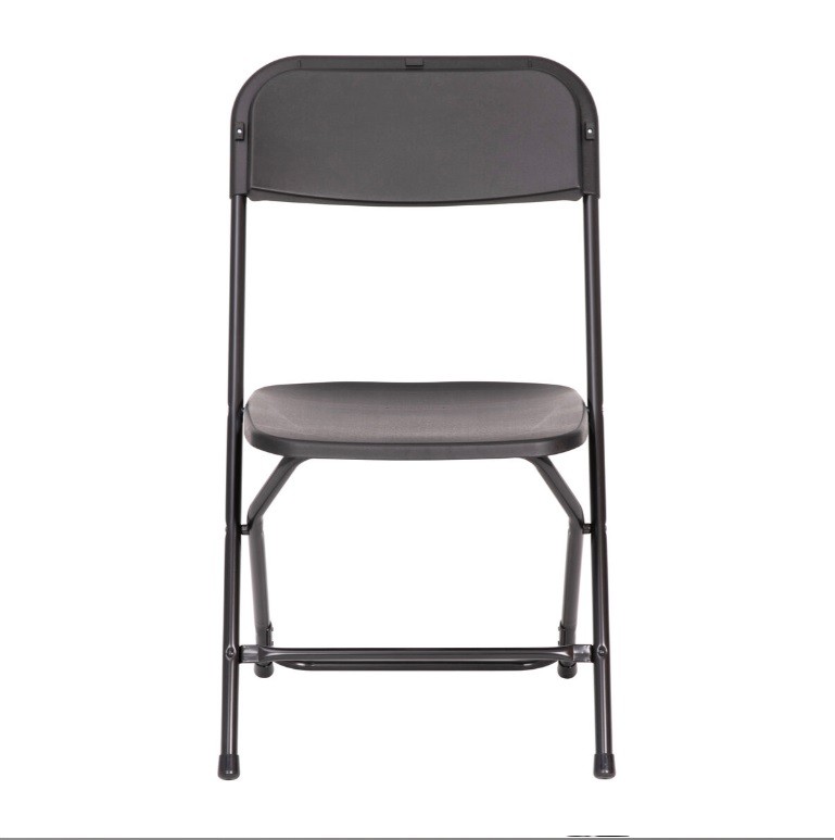 Black Plastic Folding Chairs 4 Pack Indoor Outdoor Event 650lb Extra Wide