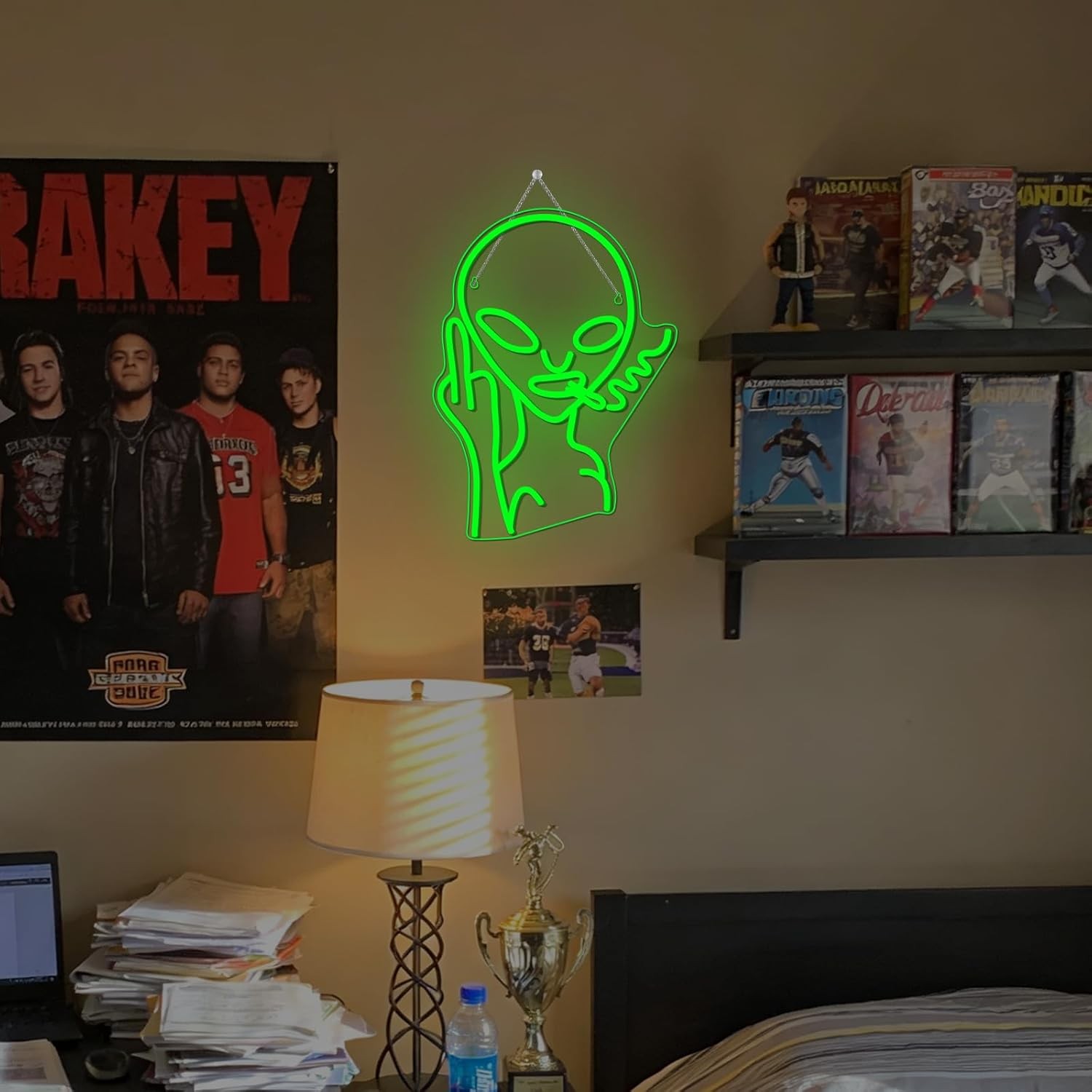 Green Alien LED Neon Sign Wall Decor for Bar Pub Man Cave Game Room Party Decor