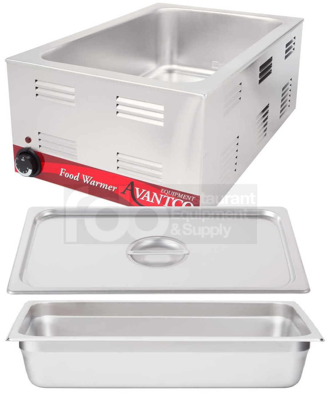 FULL SIZE Electric WITH 4″ PAN & LID Countertop Buffet Food Warmer Commercial