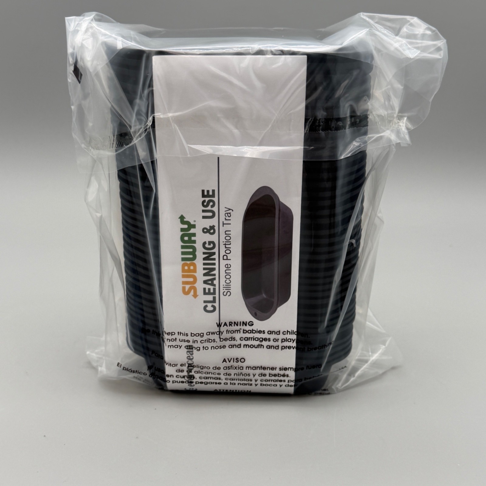 Lot of 36 Ever-Ocean Black Silicone Portion Tray 5.5″x2.6″x1″ Subway Insert