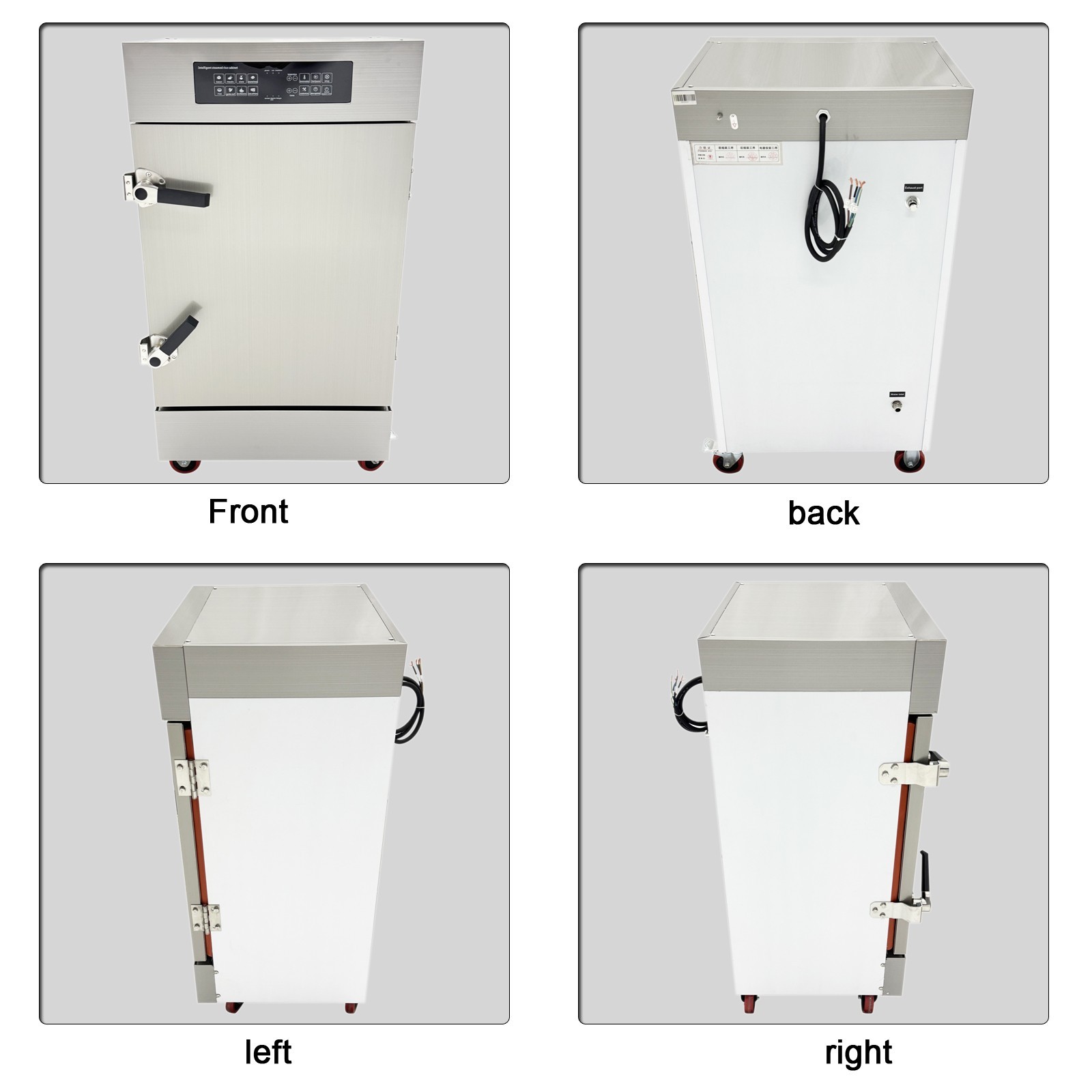 220V 3PH 9KW Electric Steaming Cabinet 8 Tray for Rice, Steamed Buns, Seafood