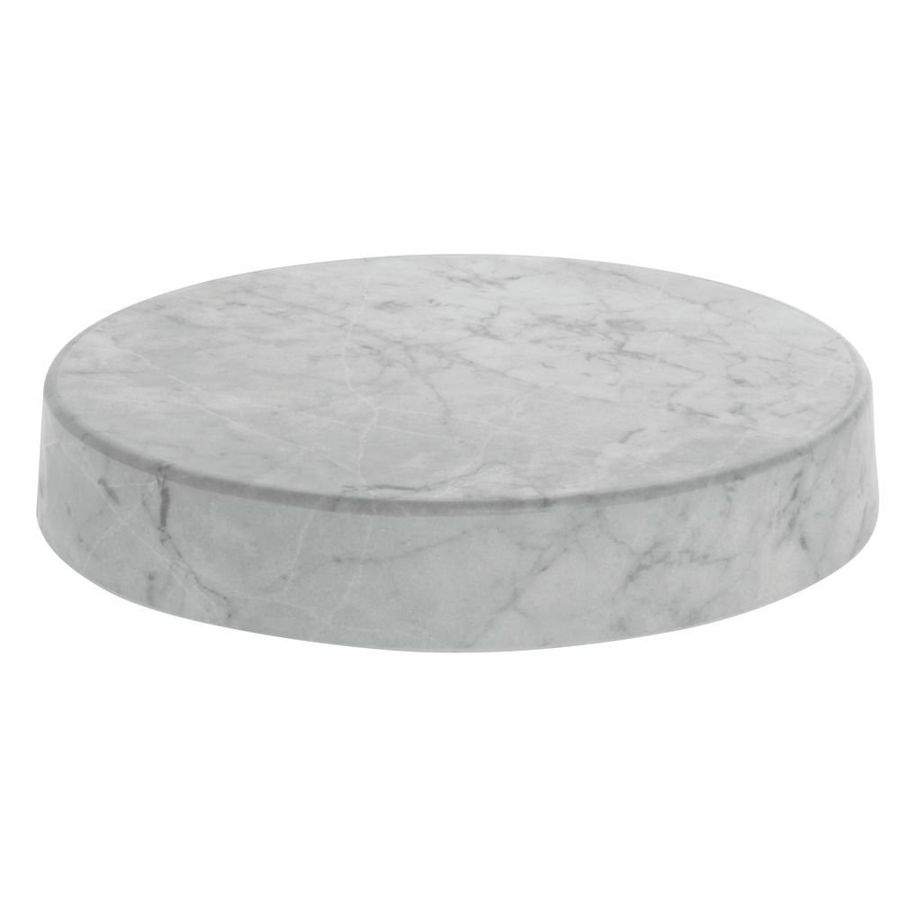 HUBERT® Round Marble Look Display Riser White – 12″Dia x 2″H