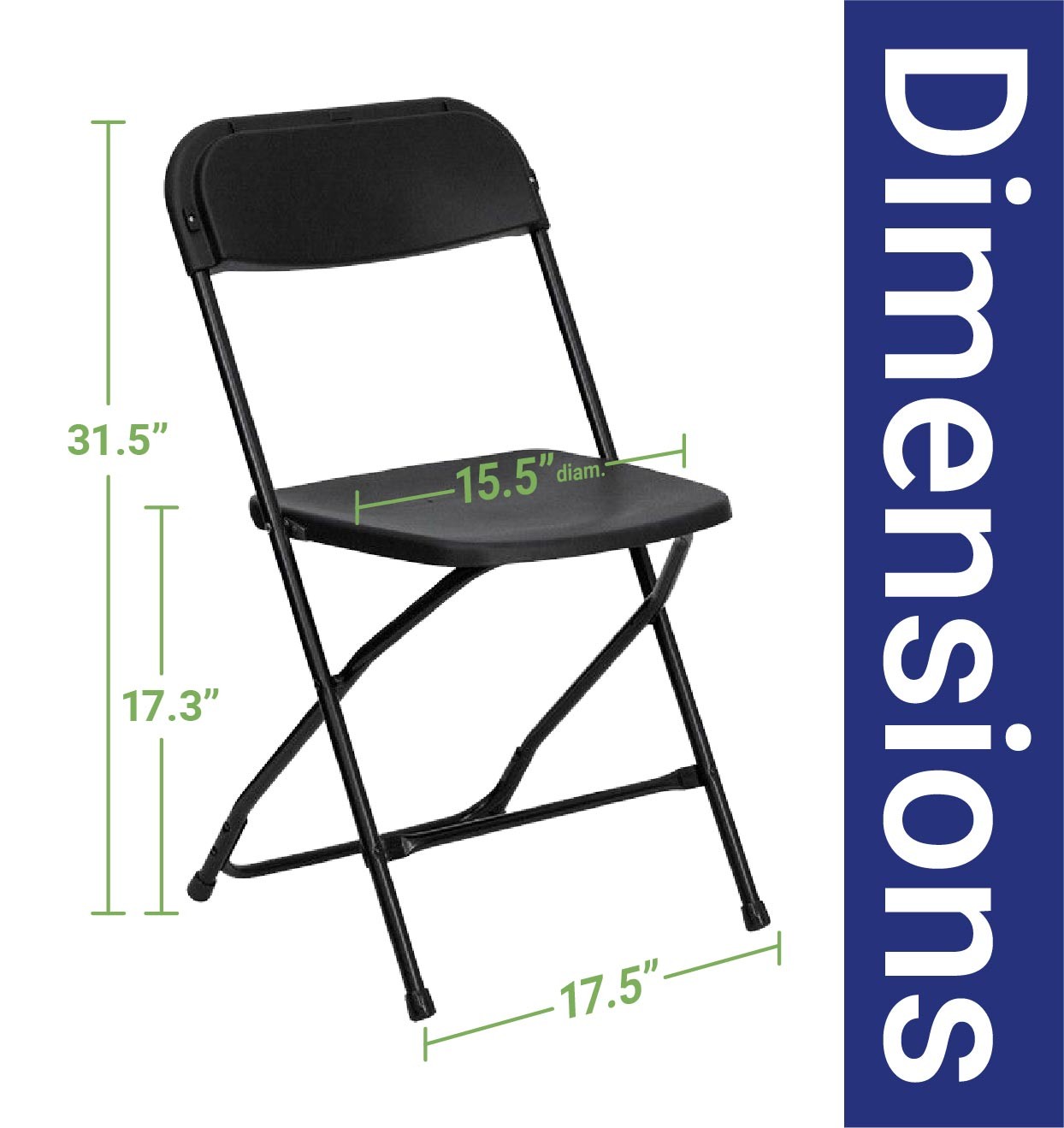 Plastic Folding Chairs Black 10 Pack Indoor Outdoor Event Party 700 lb Capacity