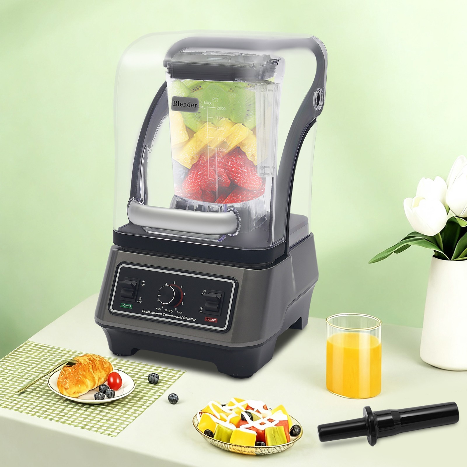 Multifunctional Blending Machine, Blender with Thick Shield, Commercial Blender