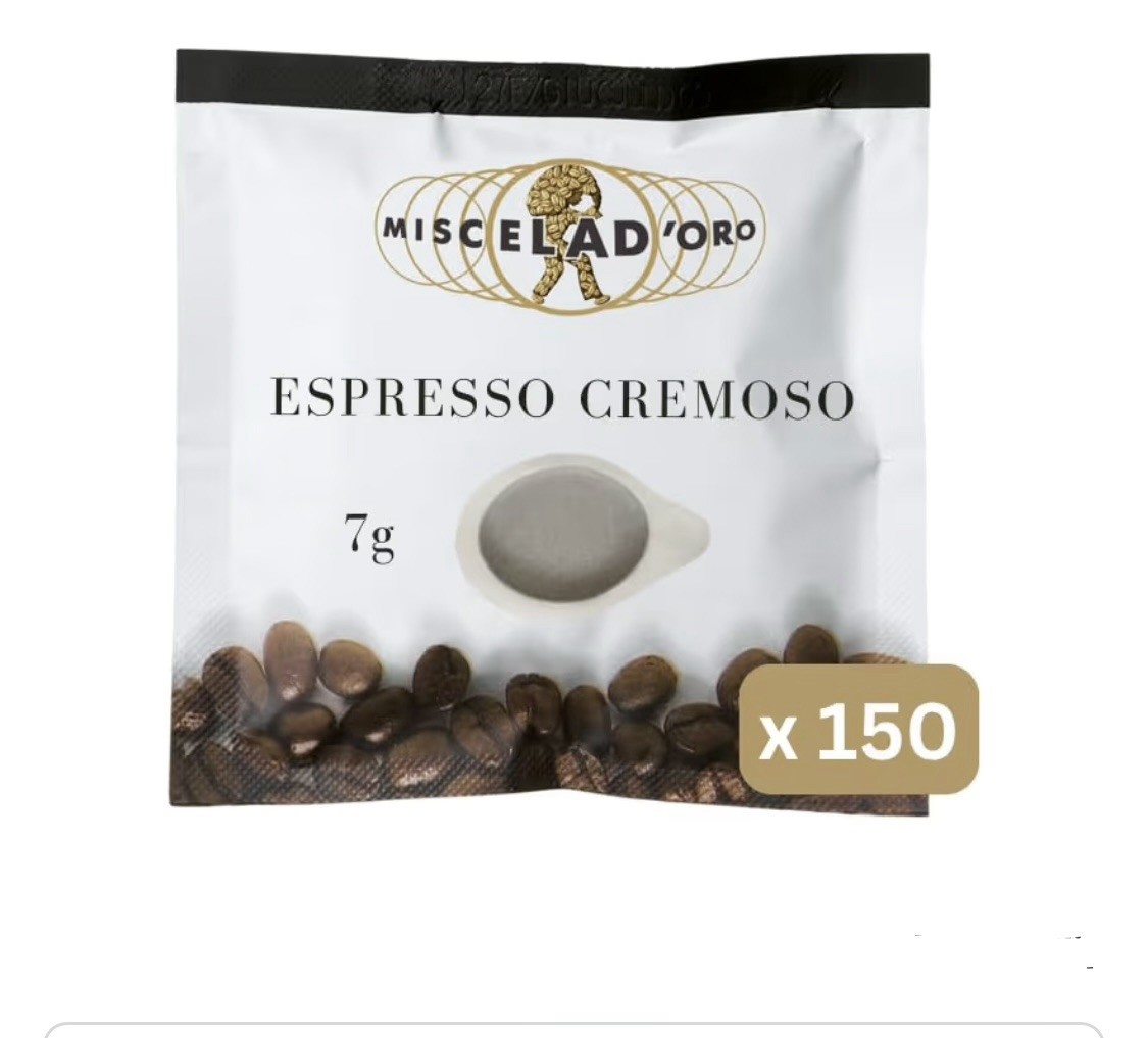 Miscela D’Oro Espresso single regular Cremoso Espresso Pods 150 ct