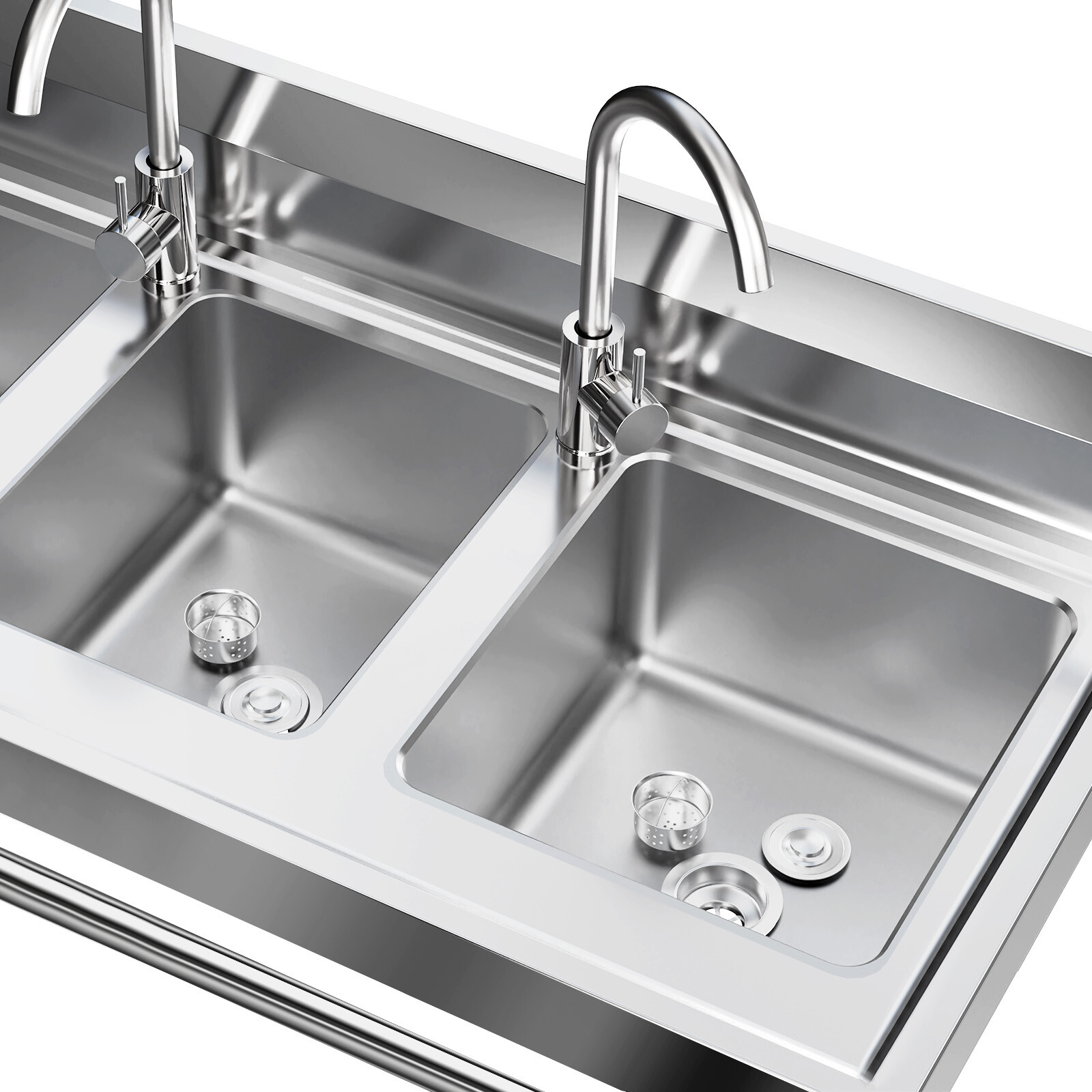 Commercial Sink Stainless Steel 3 Compartment Kitchen Utility Sink With Faucet