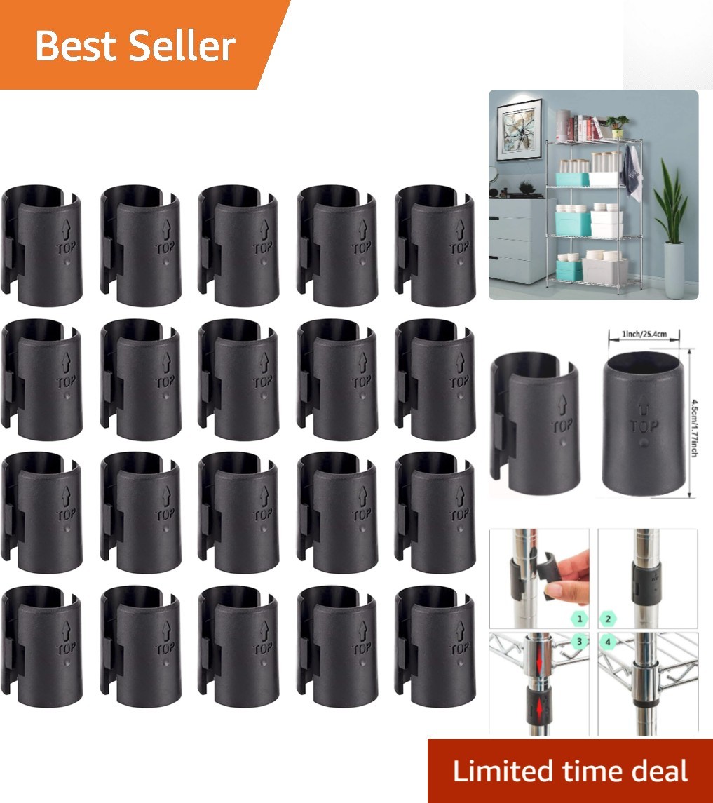 Snnalosses Wire Shelf Clips, Shelving 40 Packs（20 Pairs）, Black