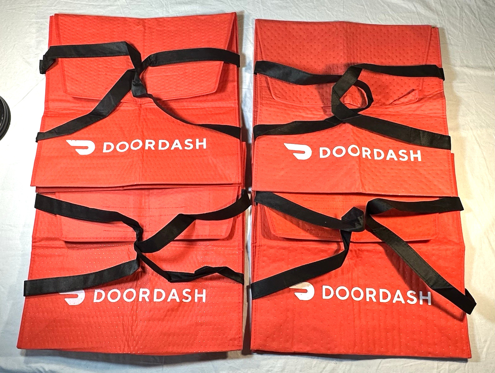 Lot of 4 ~ DOORDASH ~ Large 19x19x5 Insulated Pizza Delivery Bag / Tote ~