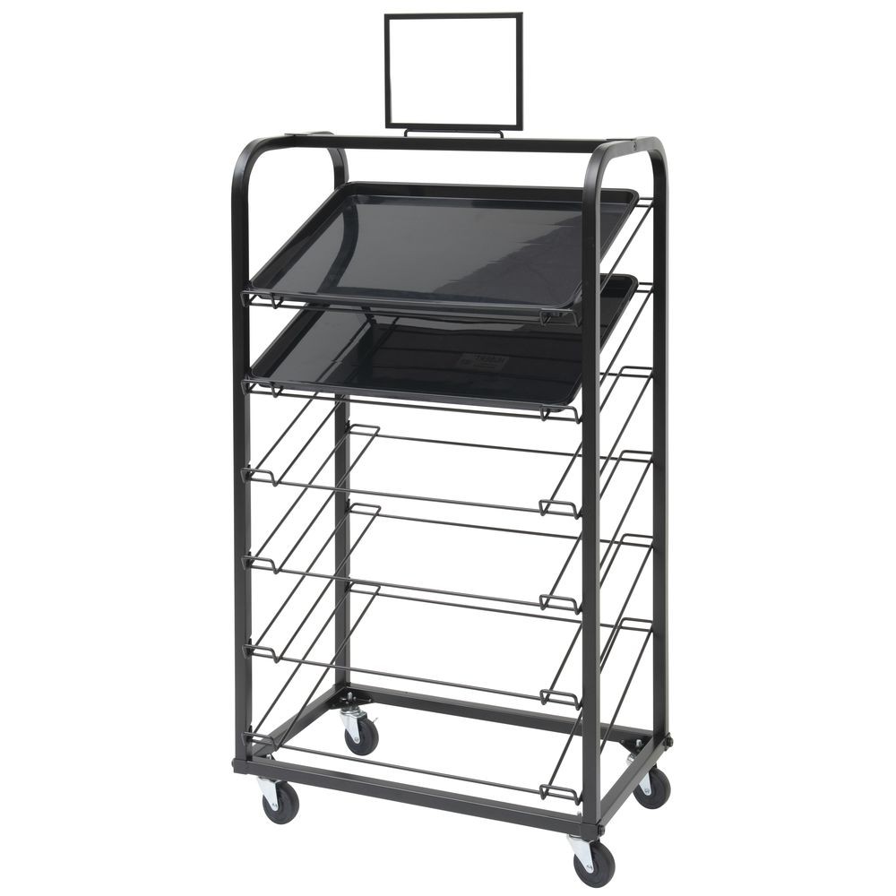 HUBERT® Black Wire 6-Tray Display Rack – 26″L x 18″W x 49″H