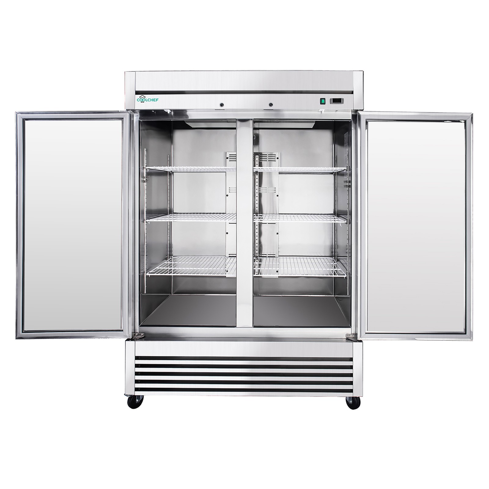 54″Commercial Freezer 49Cu.Ft Double Door Reach-In Freezer Air Cooling 6 Shelves