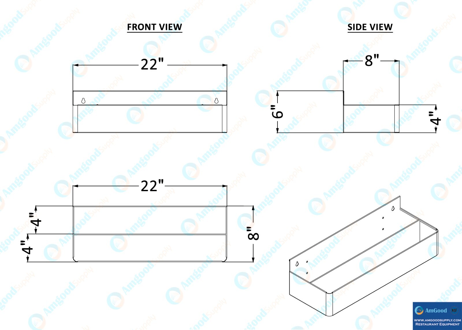 22 in. Abreast Double Tier Stainless Steel Speed Rail Rack